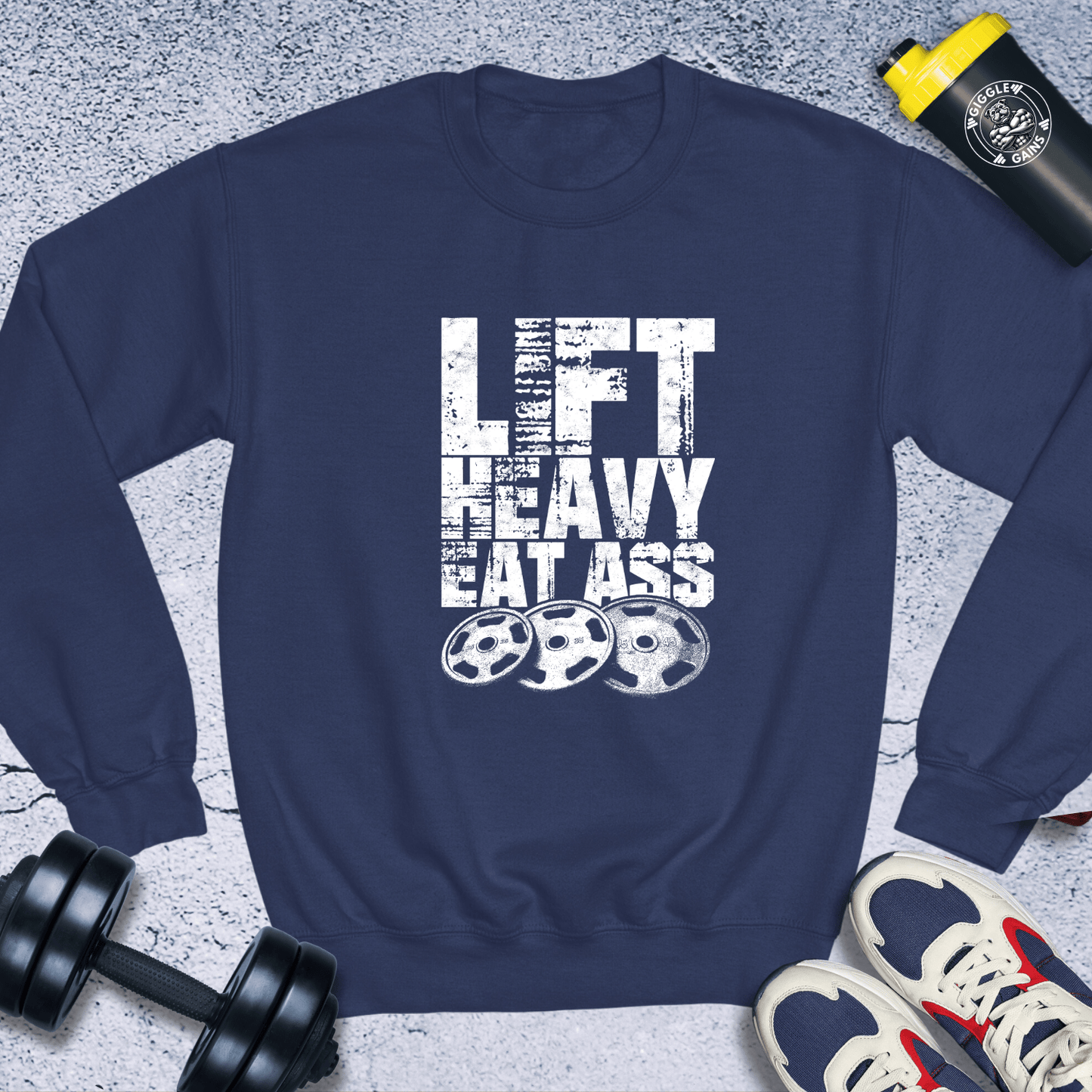 Sweatshirt Navy / S Lift Heavy Eat Ass Crewneck