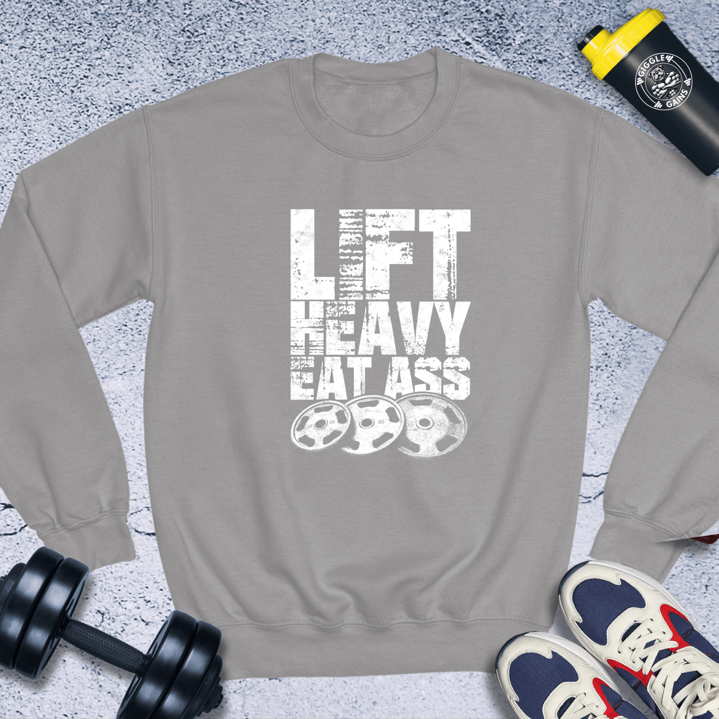 Sweatshirt Sport Grey / S Lift Heavy Eat Ass Crewneck