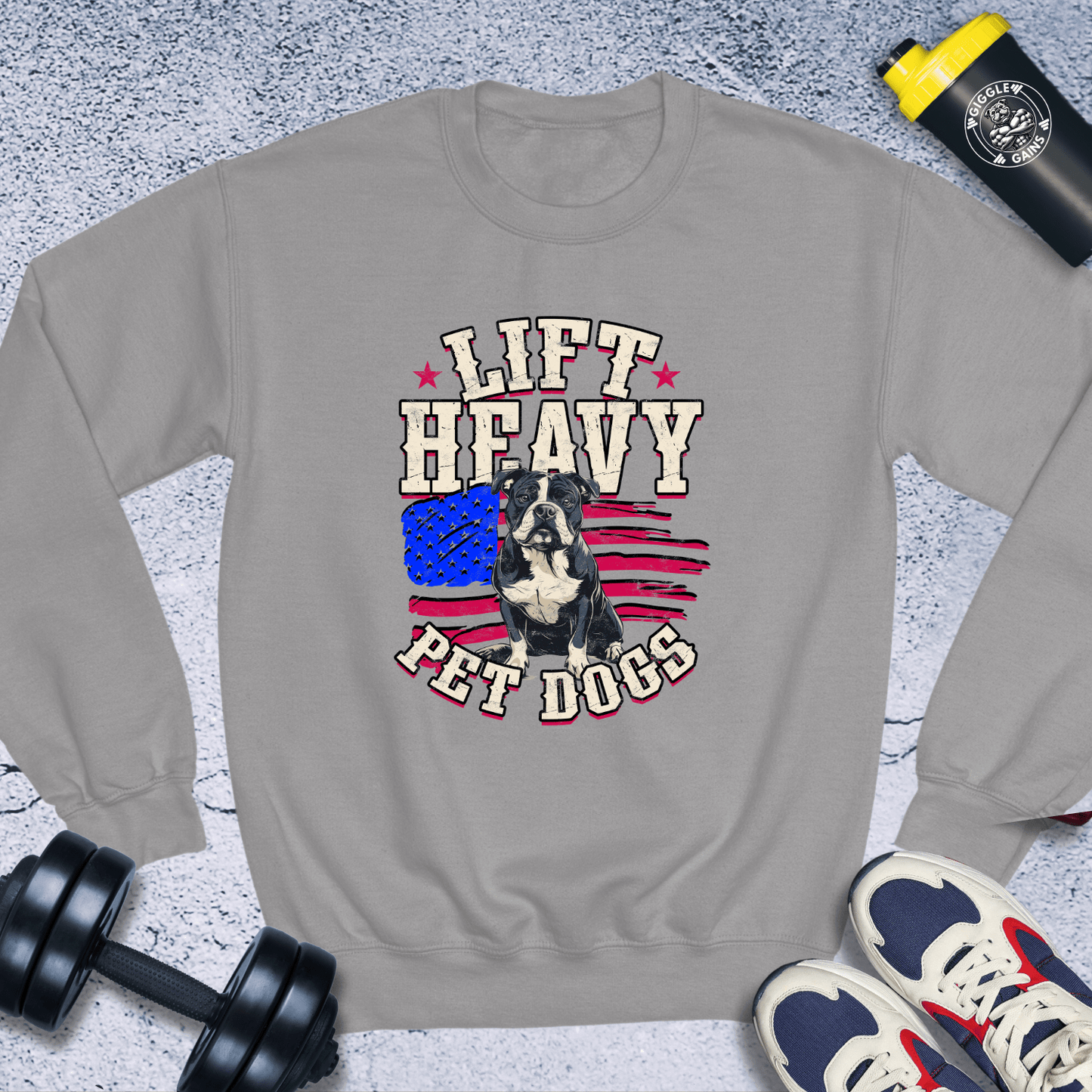 Sweatshirt Sport Grey / S Lift Heavy Pet Dogs Red Crewneck