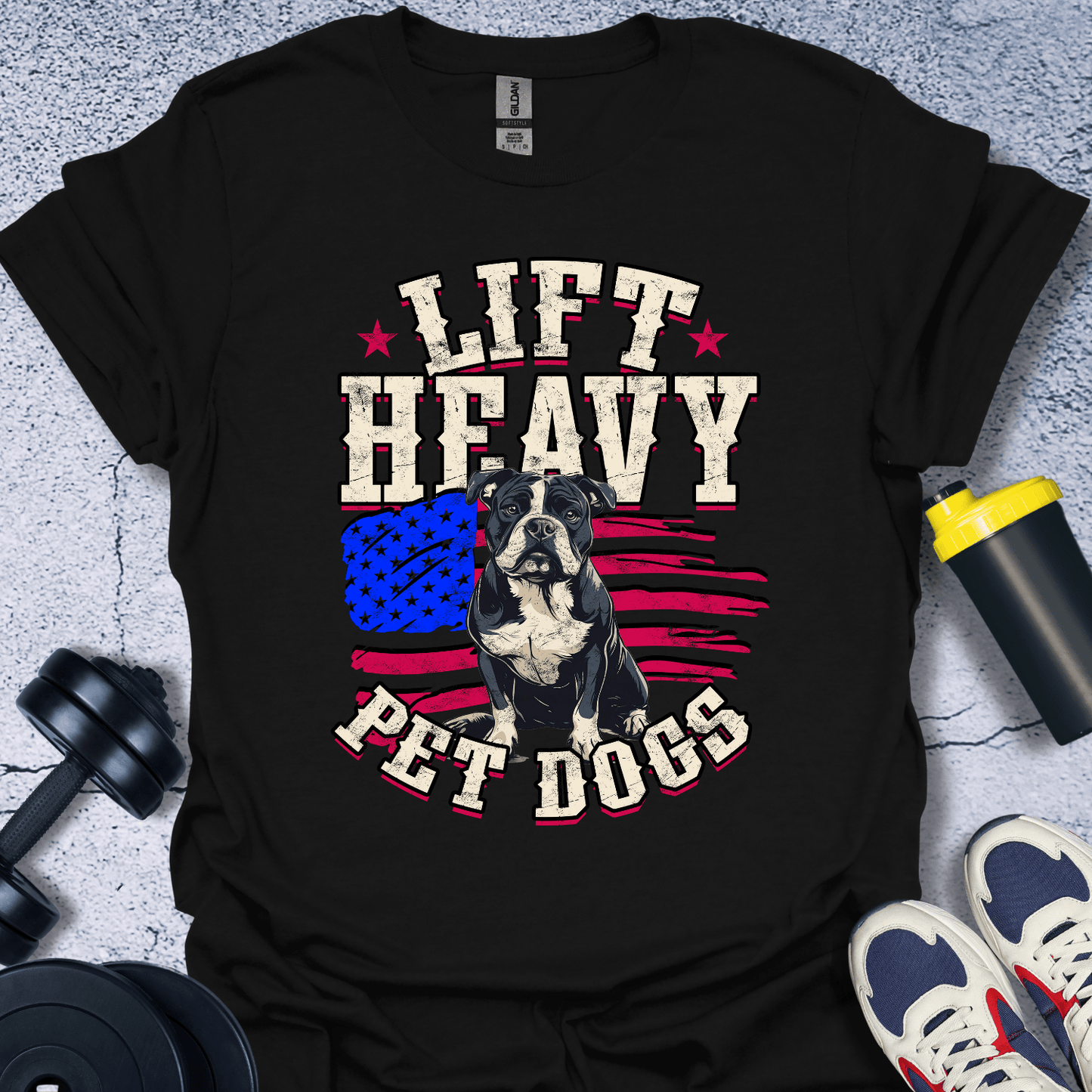 T-Shirt Black / S Lift Heavy Pet Dogs Red T-Shirt