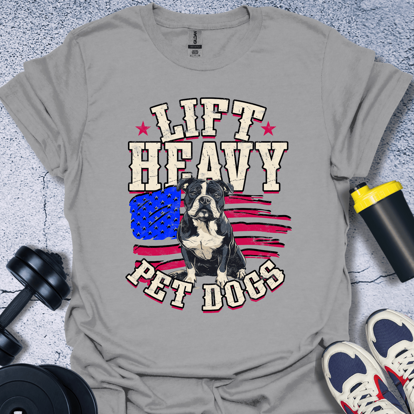 T-Shirt Sport Grey / S Lift Heavy Pet Dogs Red T-Shirt