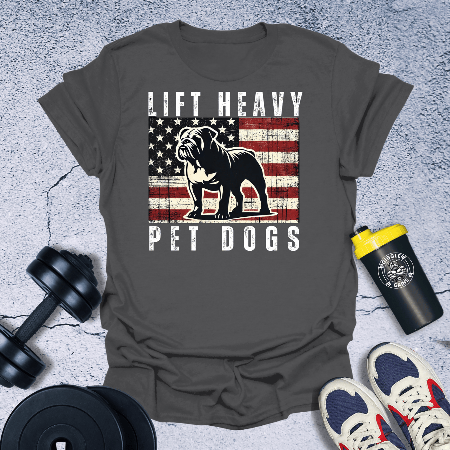 T-Shirt Dark Heather / S Lift Heavy Pet Dogs T-Shirt