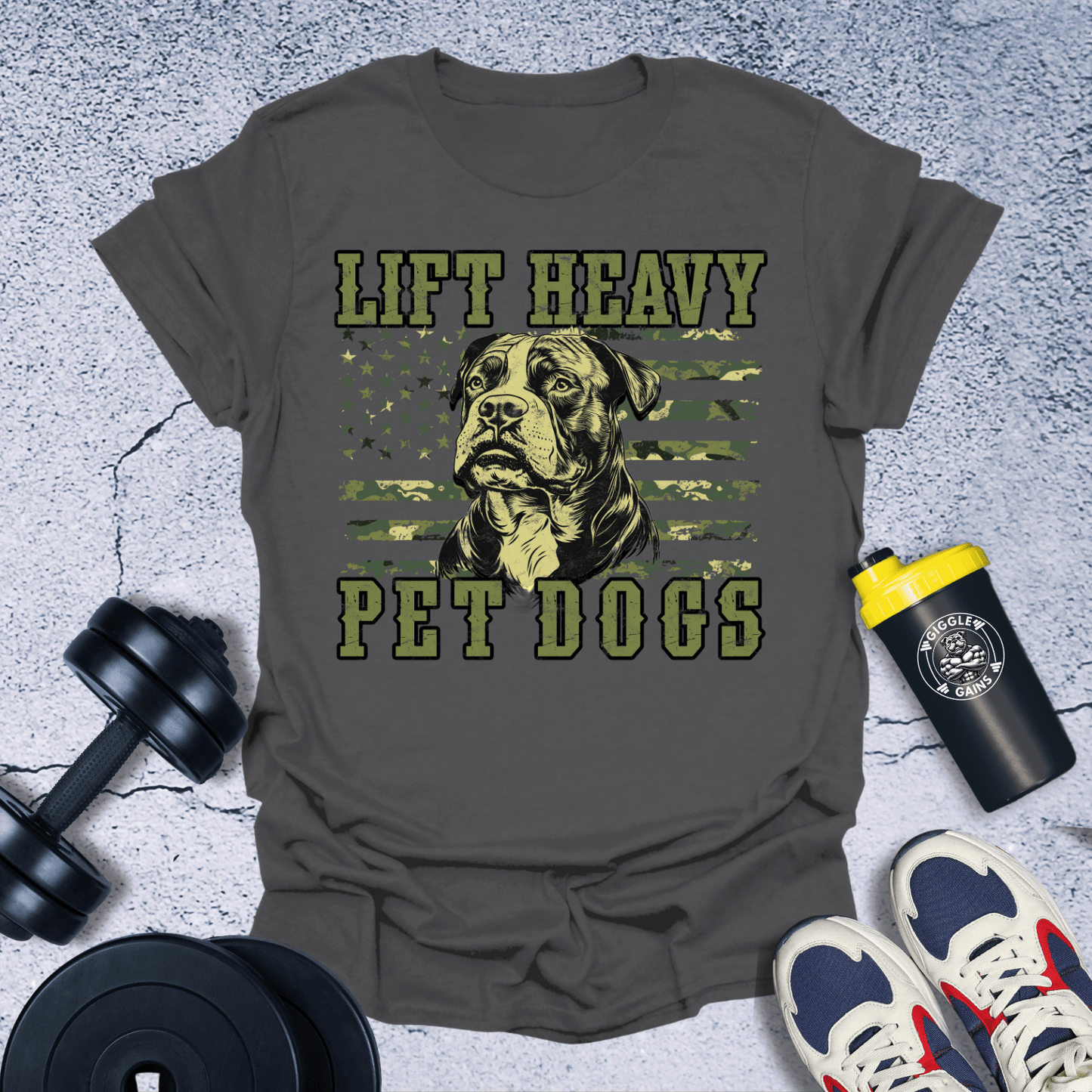 T-Shirt Dark Heather / S Lift Heavy Pet Dogs T-Shirt