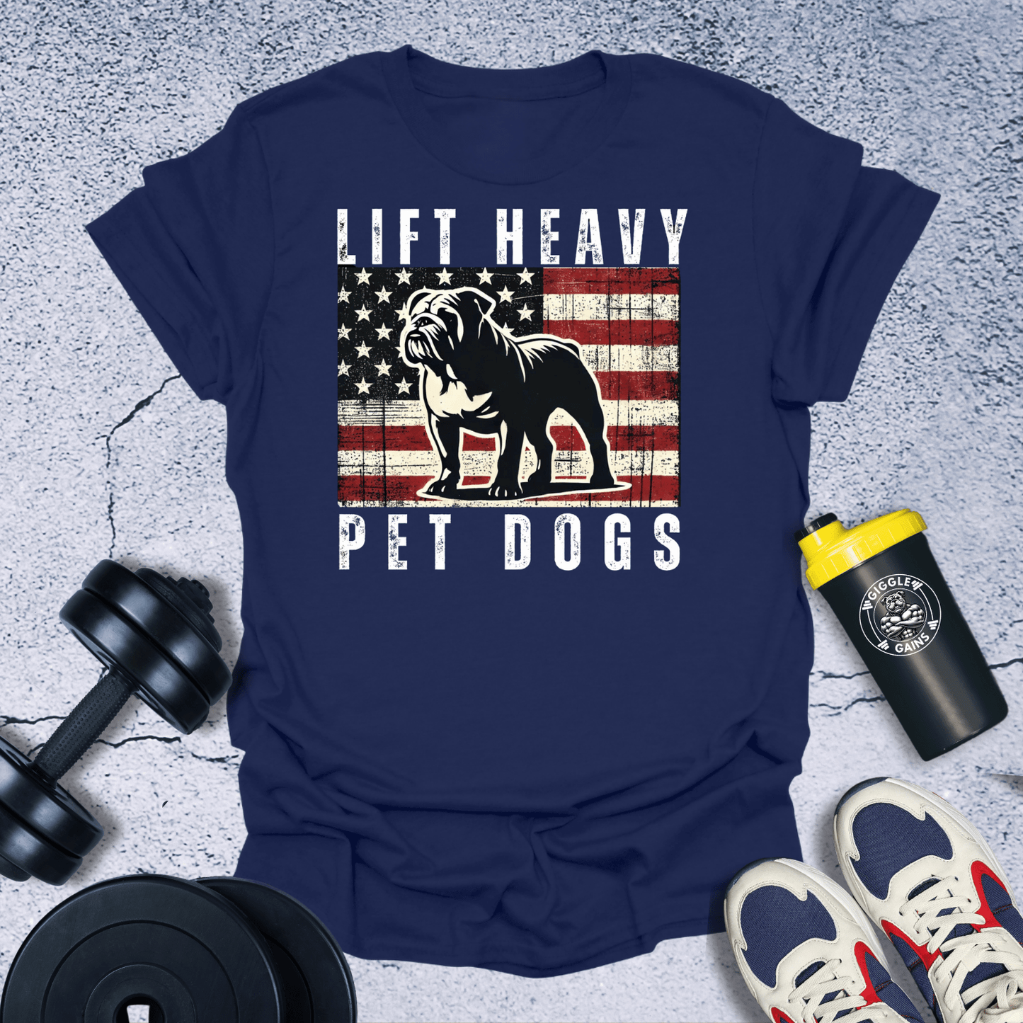 T-Shirt Navy / S Lift Heavy Pet Dogs T-Shirt