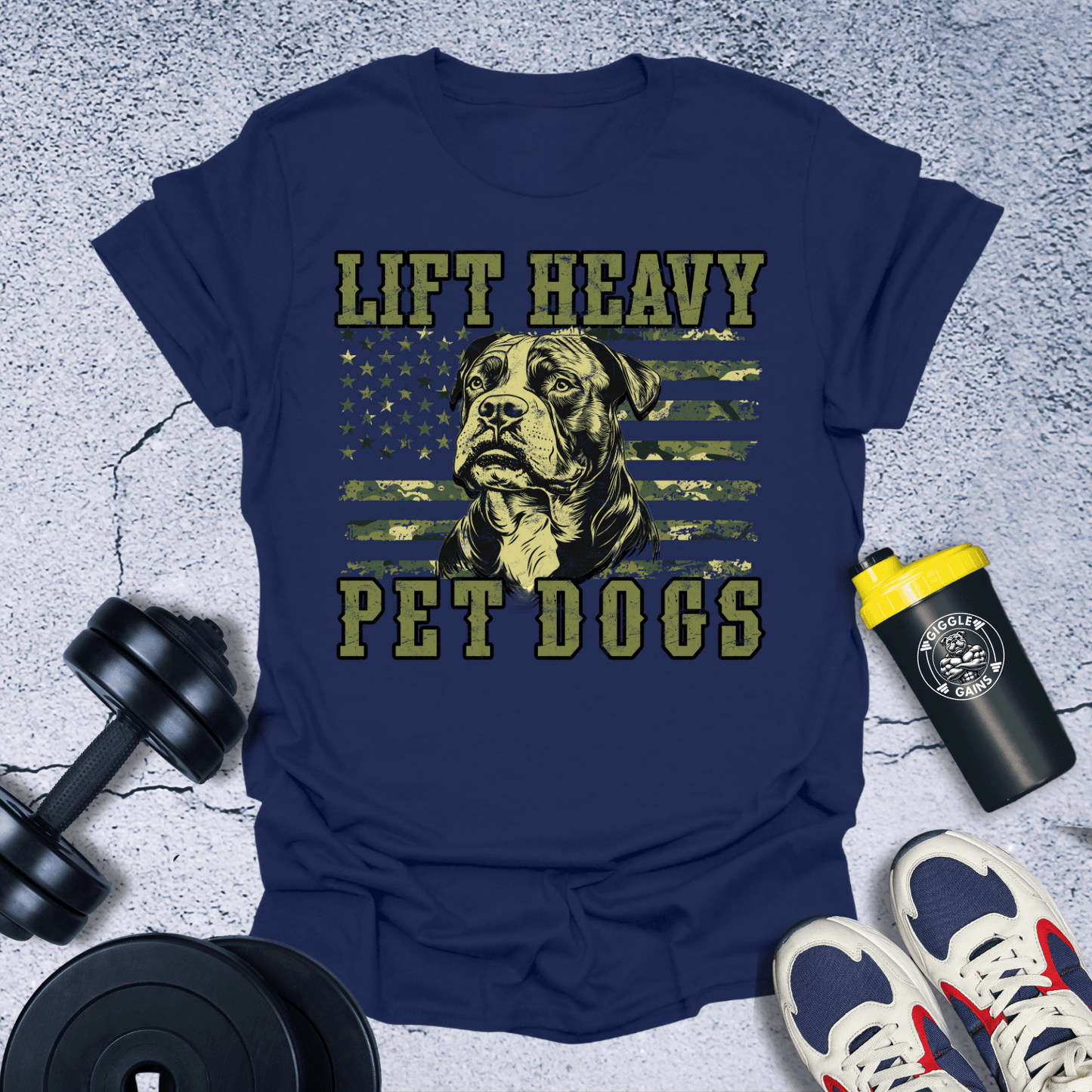 T-Shirt Navy / S Lift Heavy Pet Dogs T-Shirt