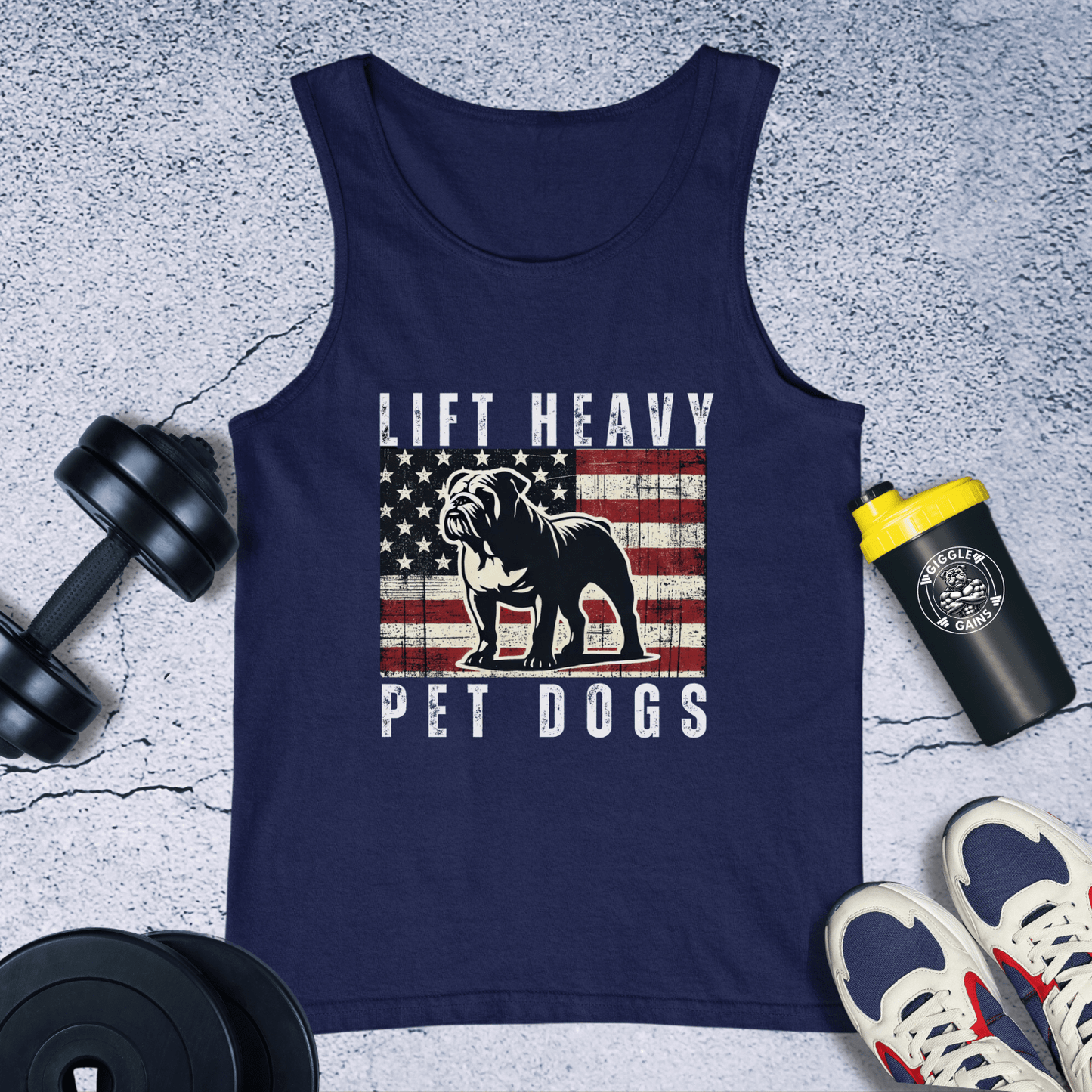 Tank Top Navy / XS Lift Heavy Pet Dogs Tank Top