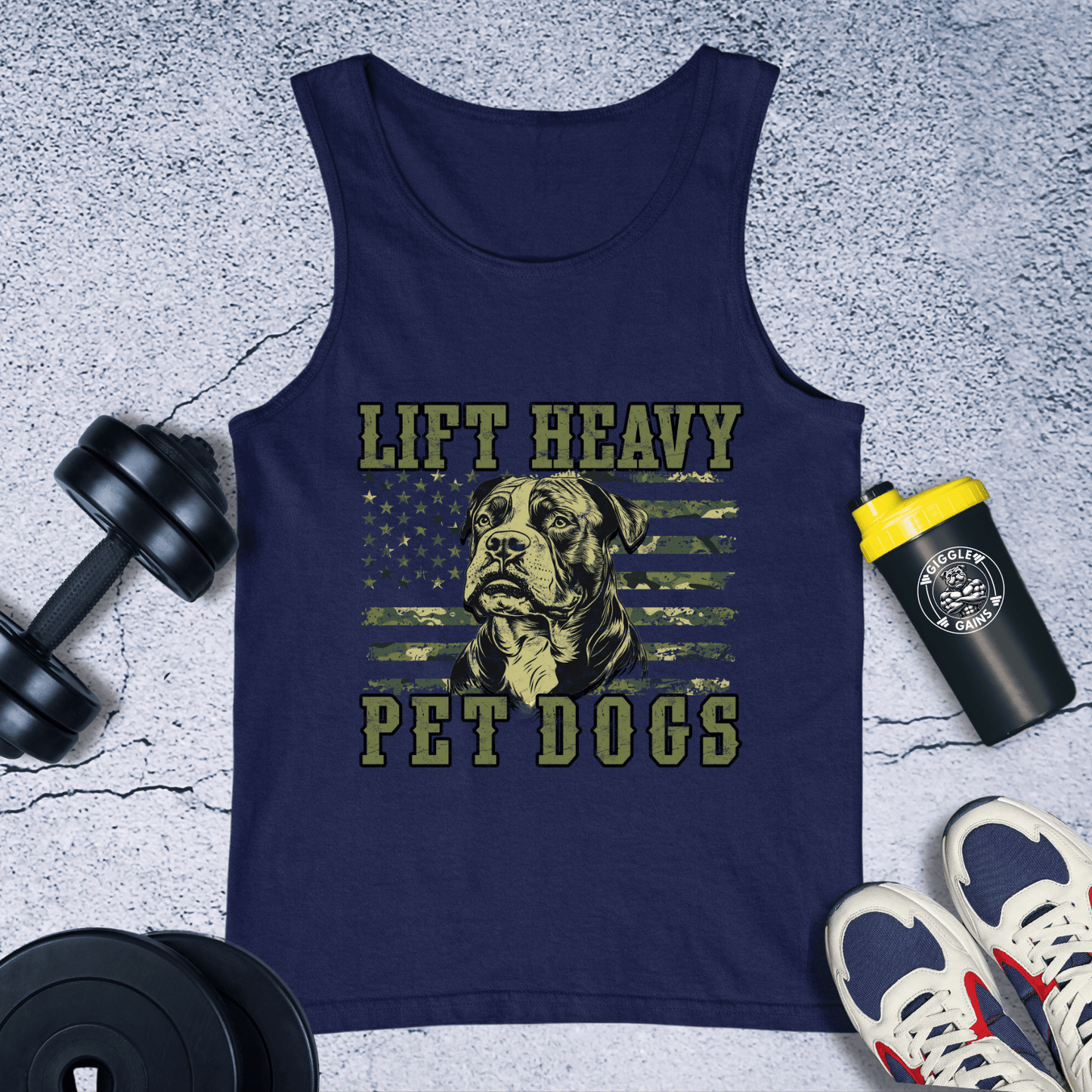 Tank Top Navy / XS Lift Heavy Pet Dogs Tank Top