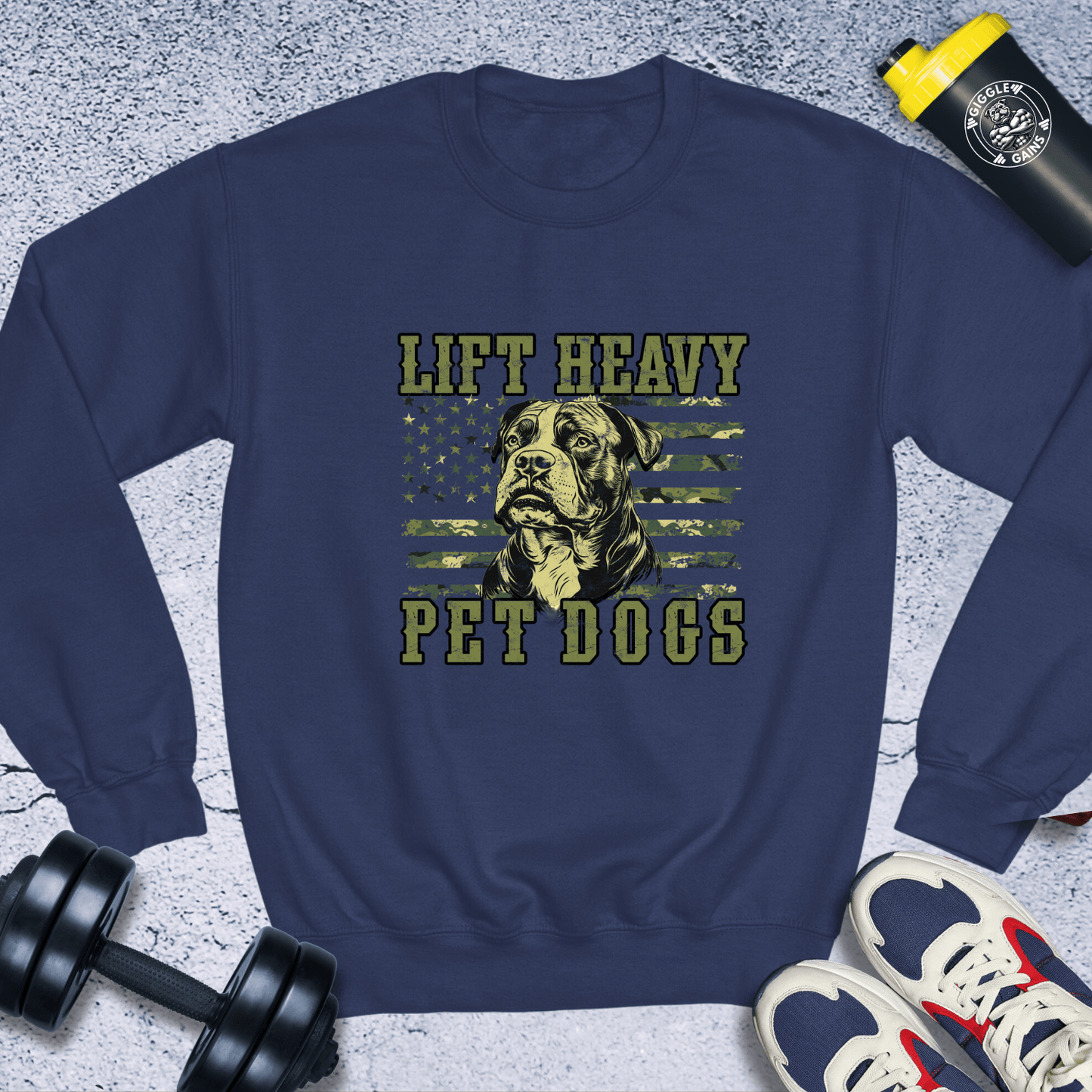 Sweatshirt Navy / S Lift Heavy Pet Dogs v2 Crewneck