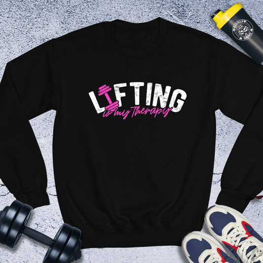 Sweatshirt Black / S Lifting is My Therapy Crewneck