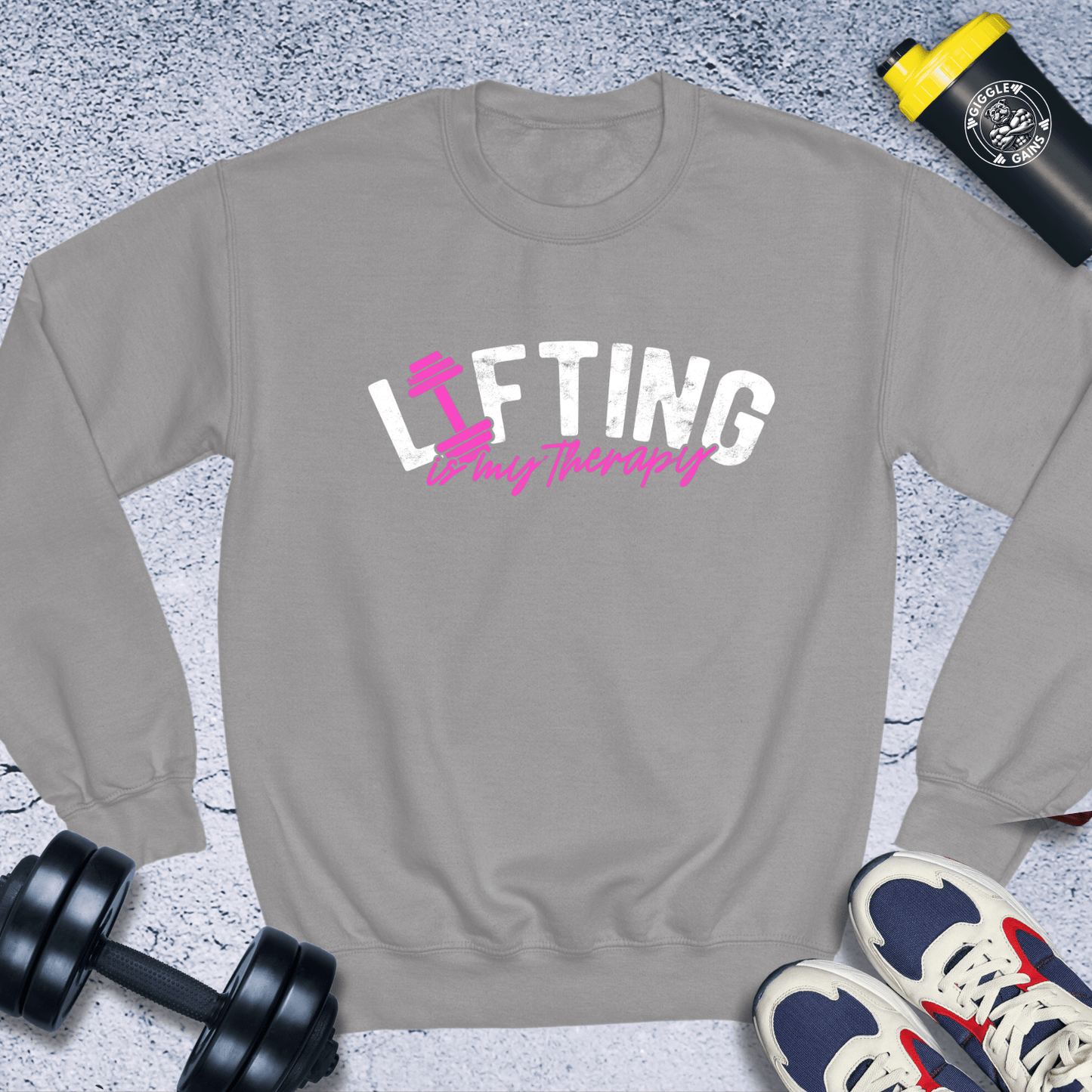 Sweatshirt Sport Grey / S Lifting is My Therapy Crewneck