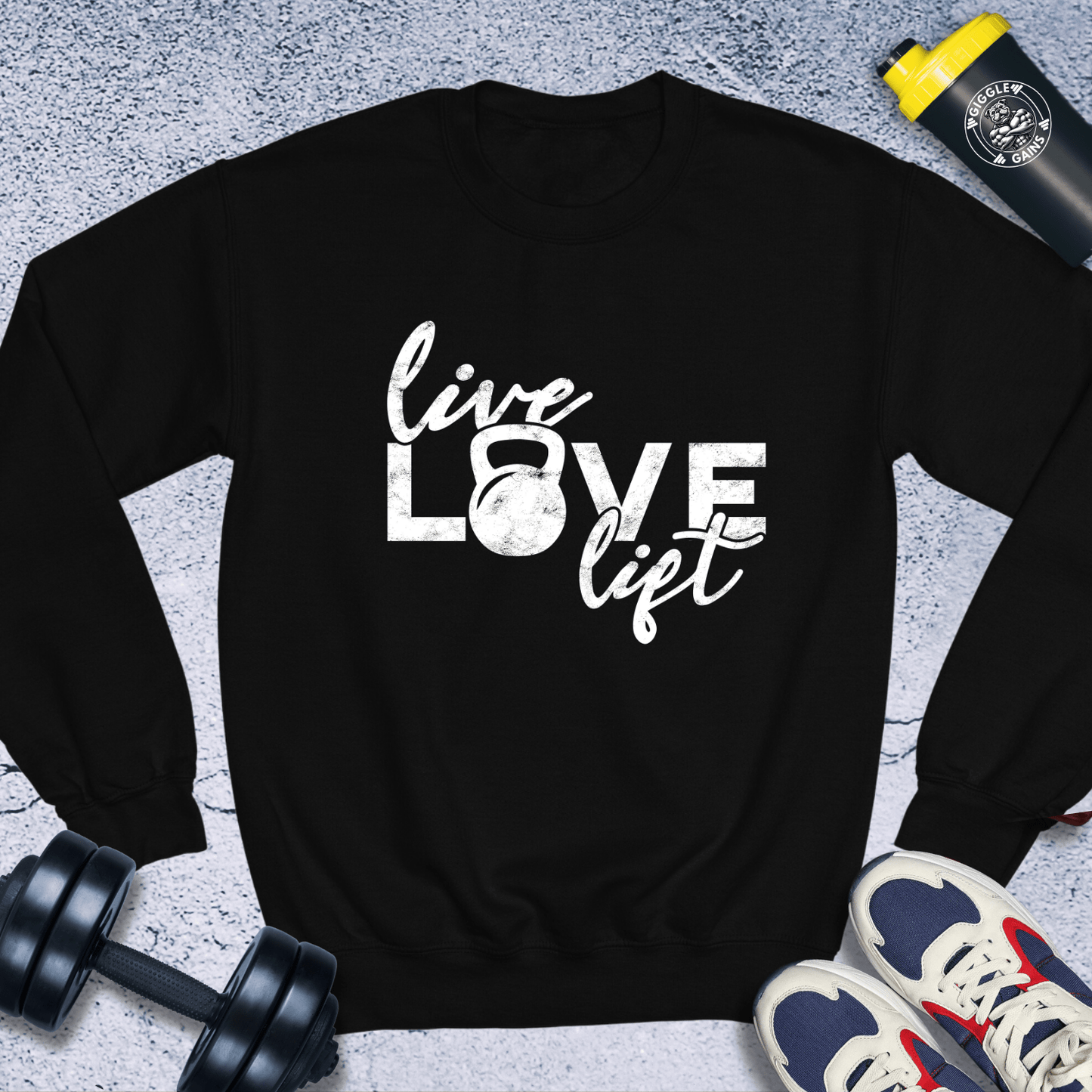 Sweatshirt Black / S Live Love Lift Crewneck