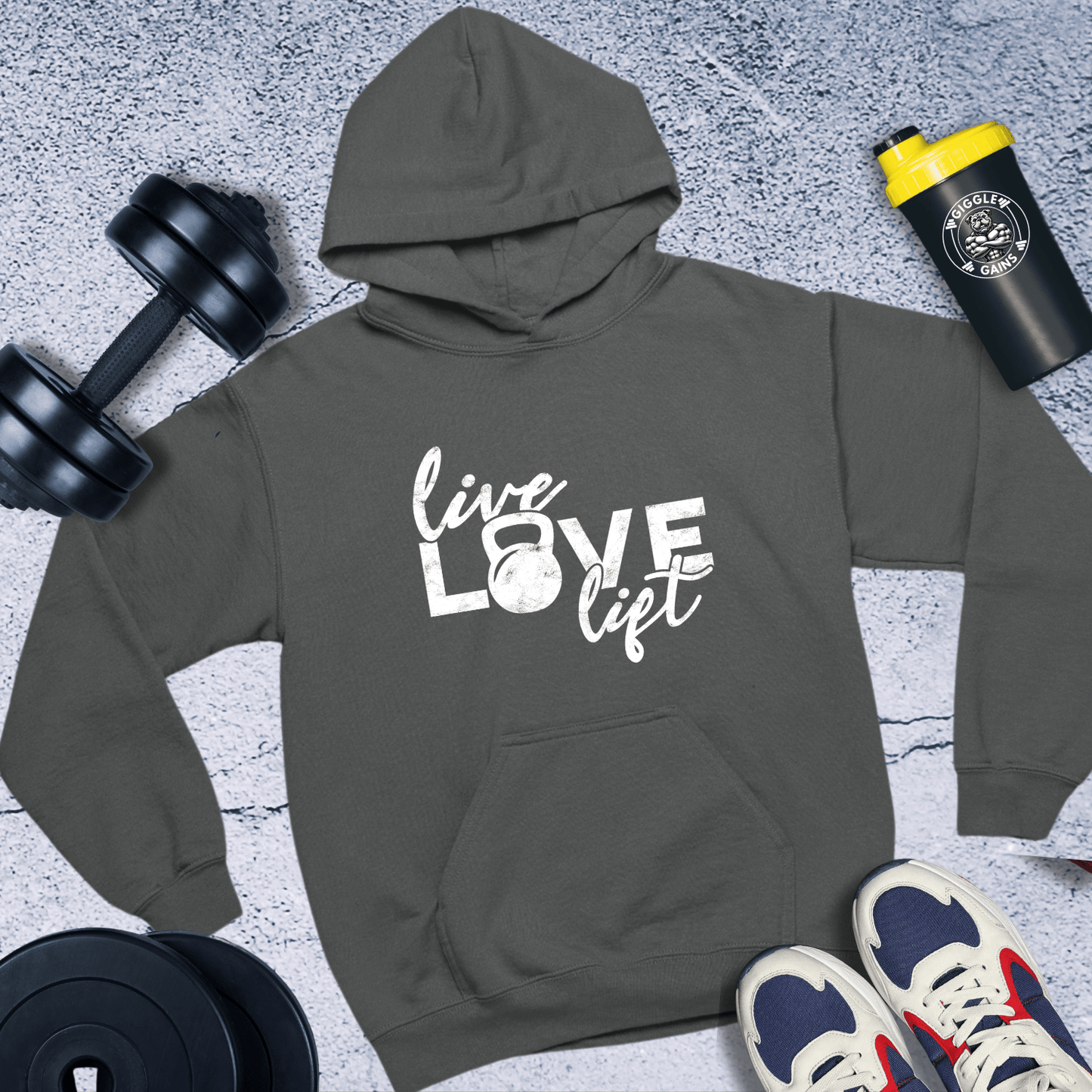 Hoodie Dark Heather / S Live Love Lift Hoodie