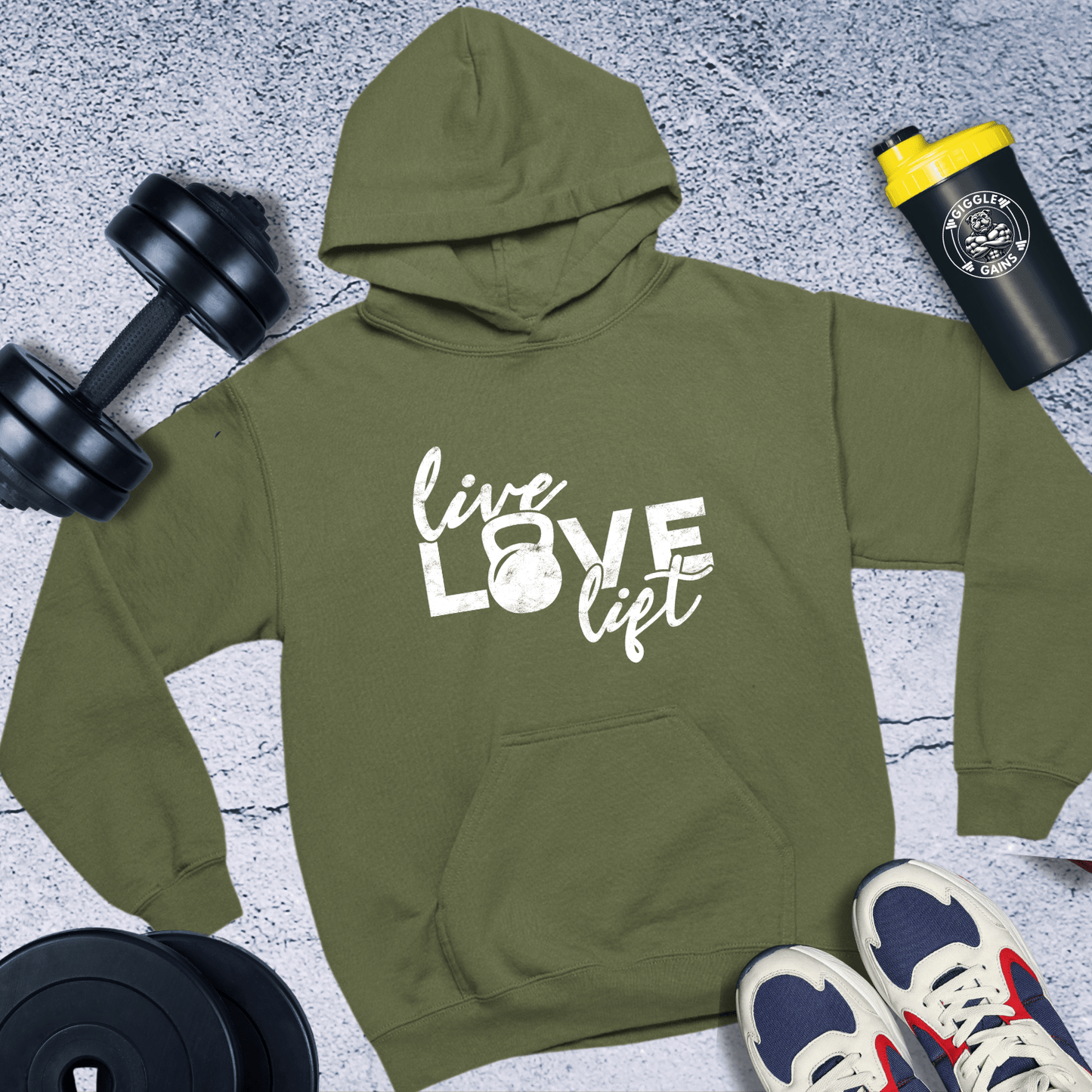 Hoodie Military Green / S Live Love Lift Hoodie