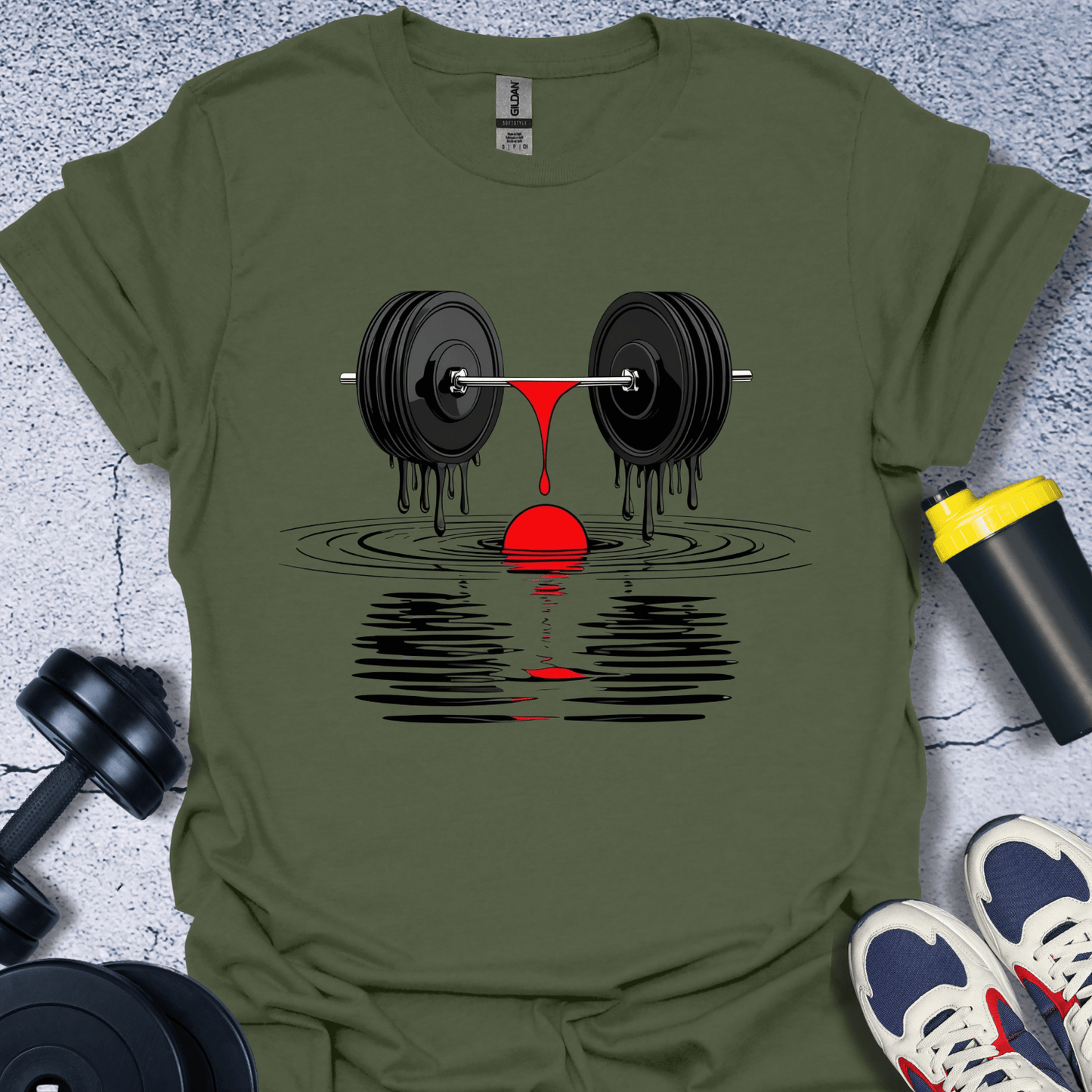 T-Shirt Military Green / S Melting Barbell T-Shirt