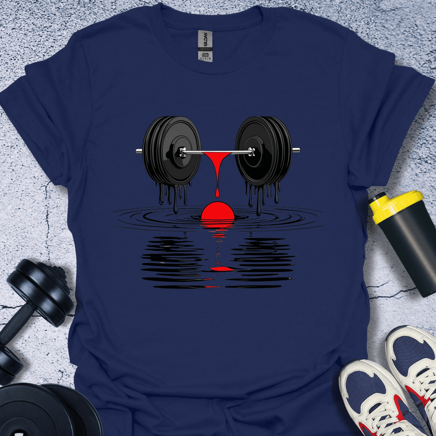 T-Shirt Navy / S Melting Barbell T-Shirt