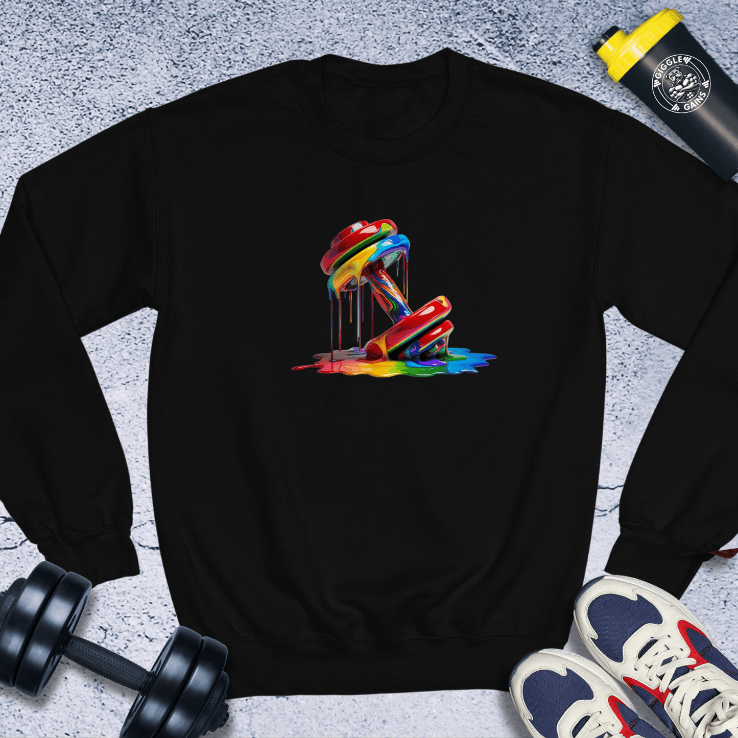 Sweatshirt Black / S Melting Dumbbell Crewneck