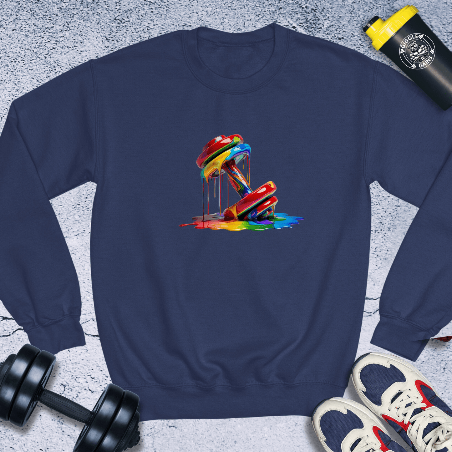 Sweatshirt Navy / S Melting Dumbbell Crewneck