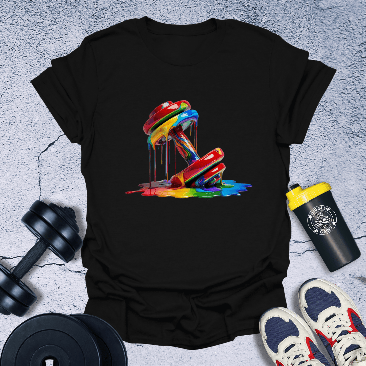 T-Shirt Black / S Melting Dumbbell T-Shirt