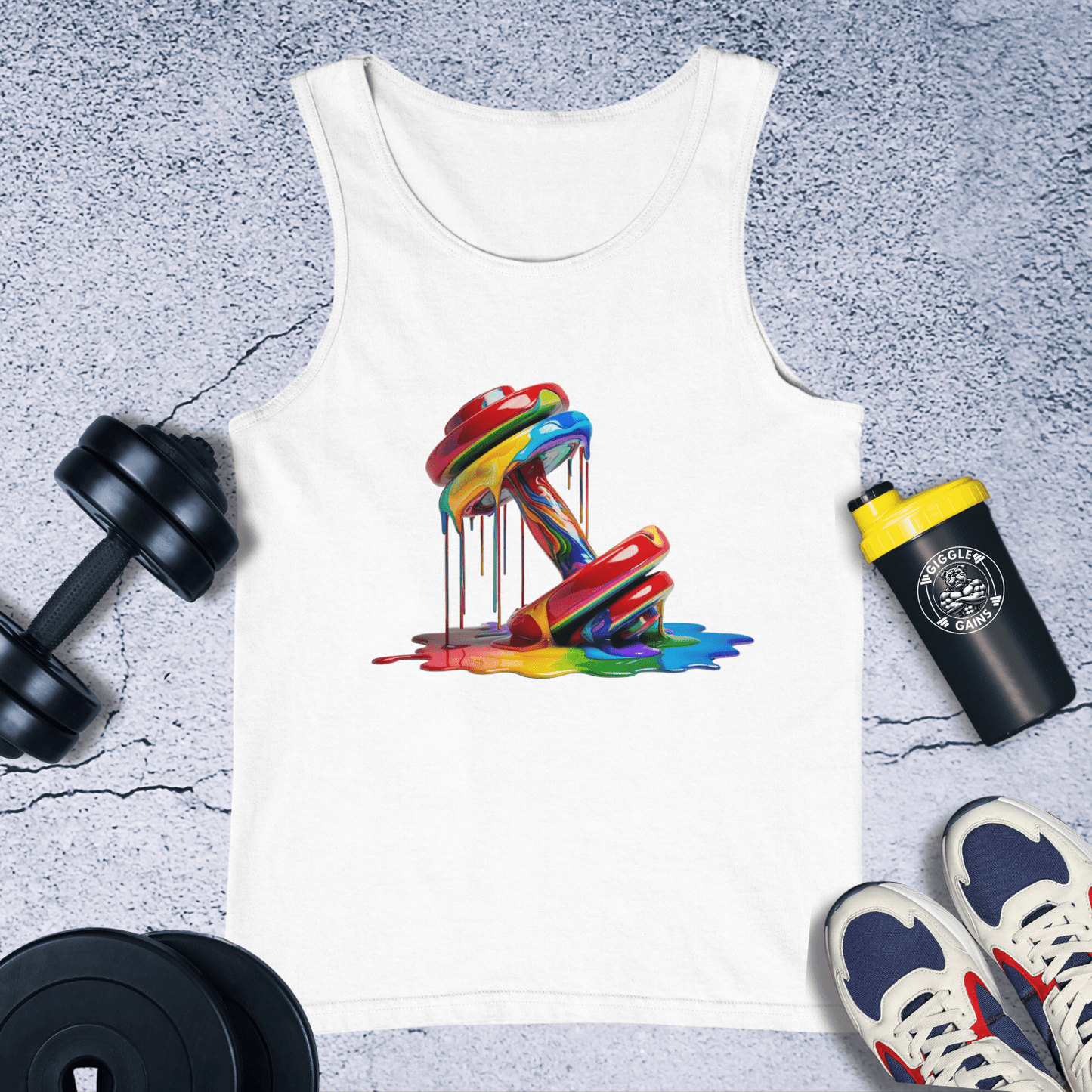 Tank Top White / XS Melting Dumbbell Tank Top