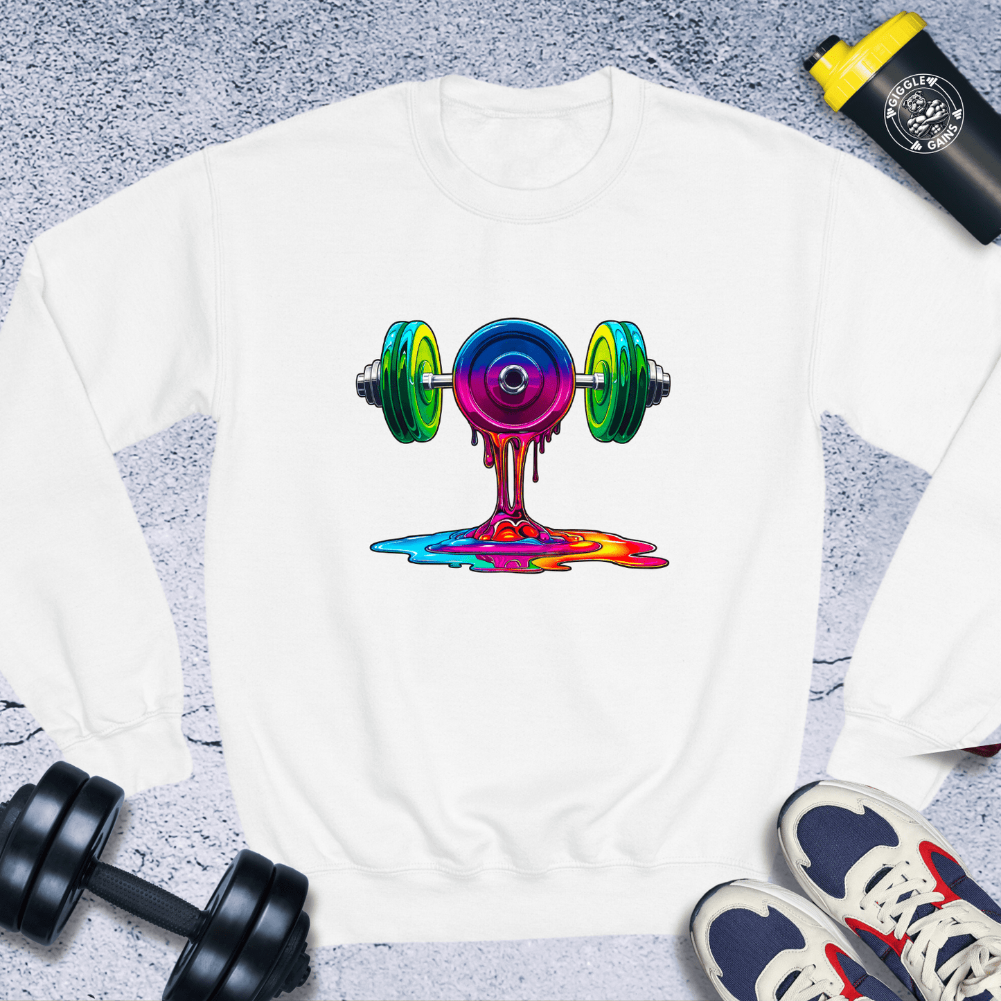 Sweatshirt White / S Melting Gym Crewneck