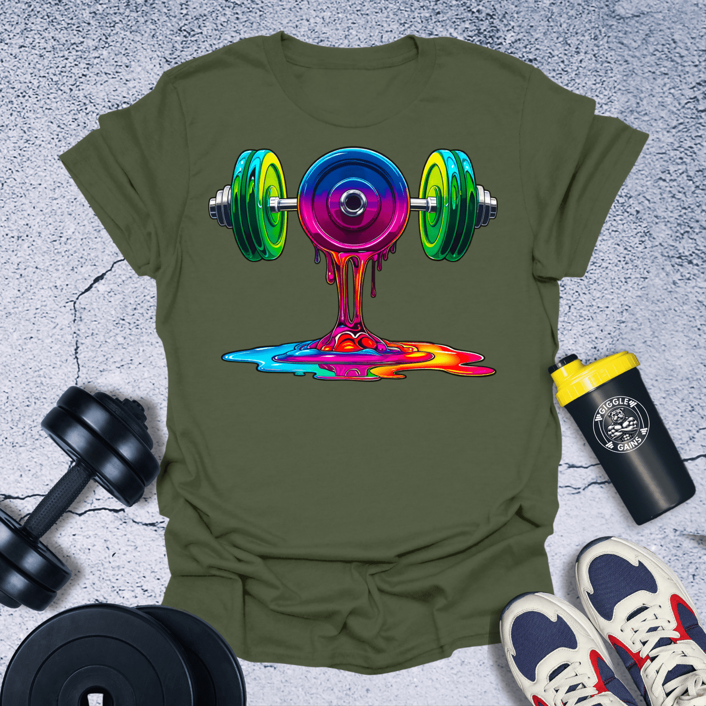 T-Shirt Military Green / S Melting Gym T-Shirt