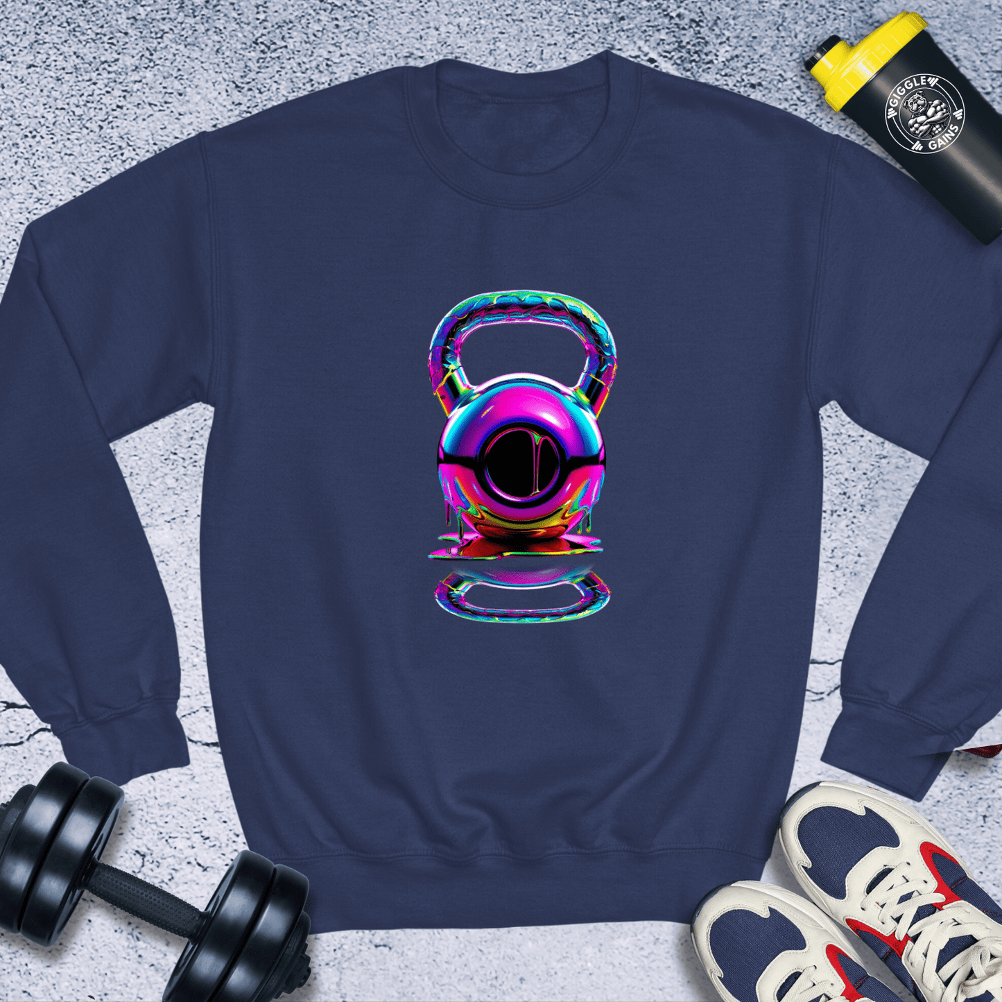 Sweatshirt Navy / S Melting Kettlebell Crewneck