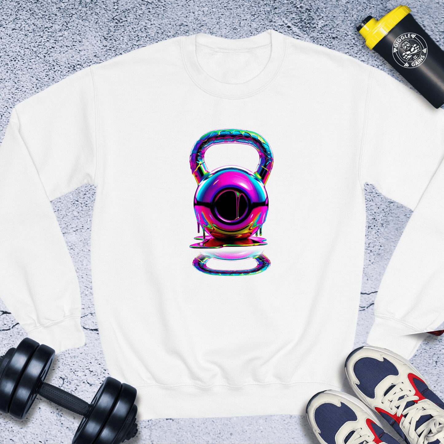 Sweatshirt White / S Melting Kettlebell Crewneck