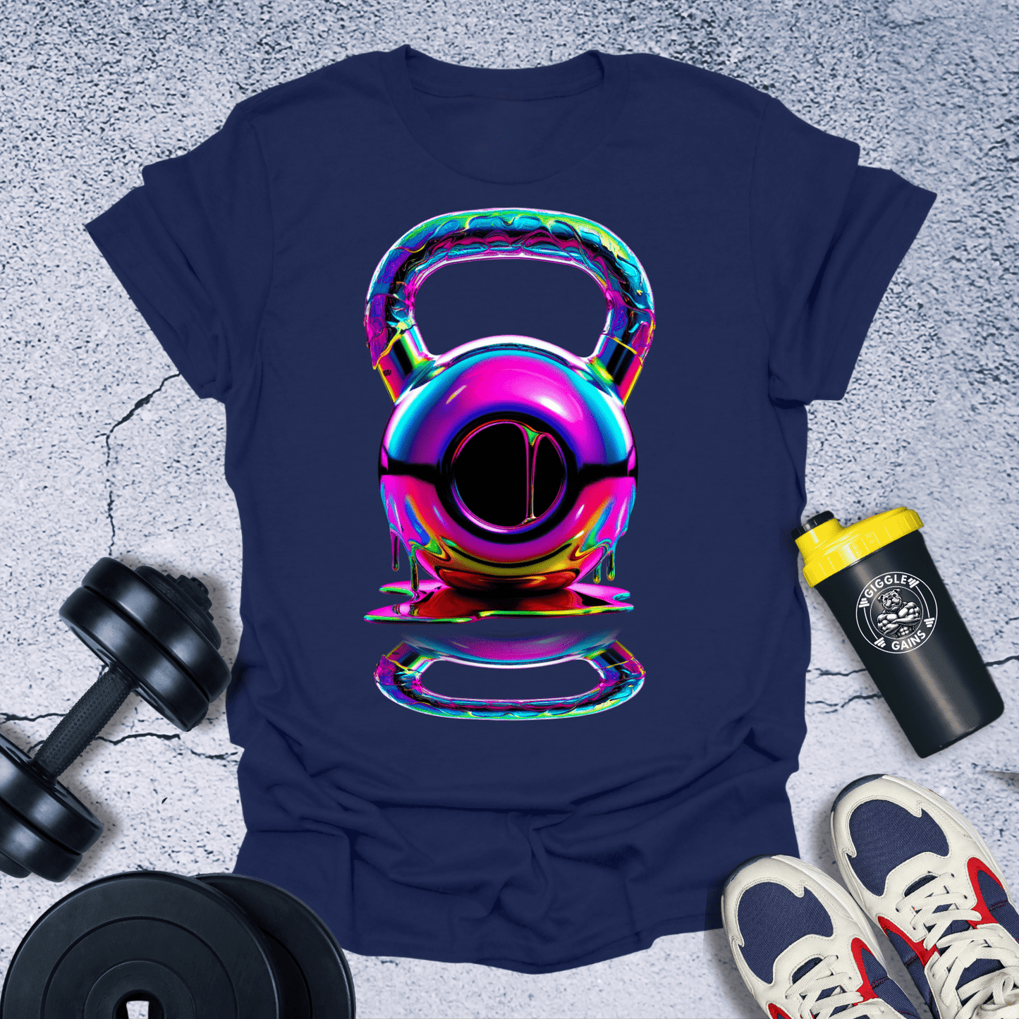 T-Shirt Navy / S Melting Kettlebell T-Shirt