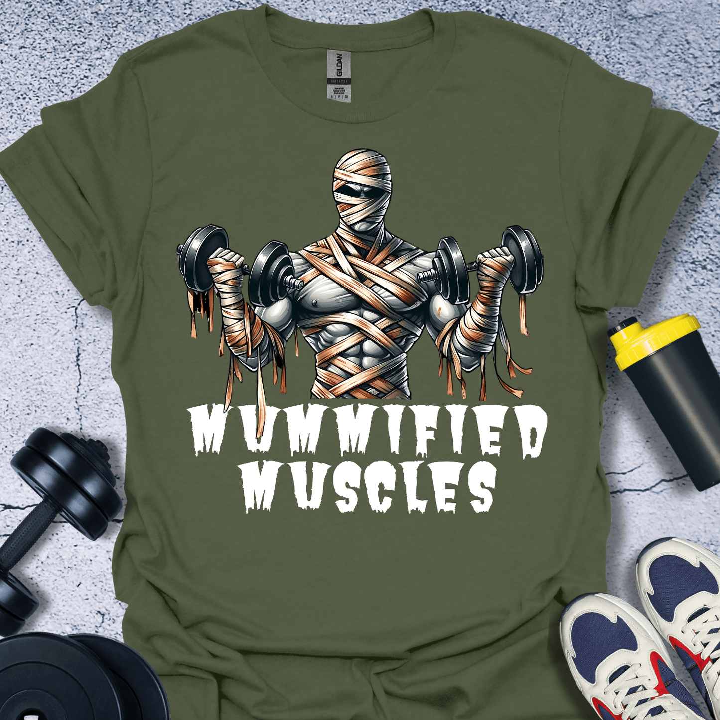 T-Shirt Military Green / S Mummified Muscles T-Shirt