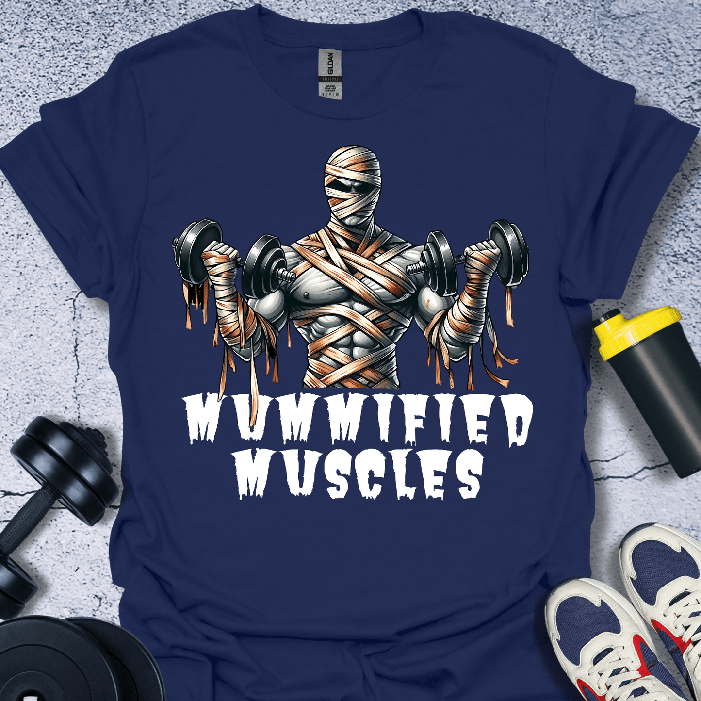 T-Shirt Navy / S Mummified Muscles T-Shirt