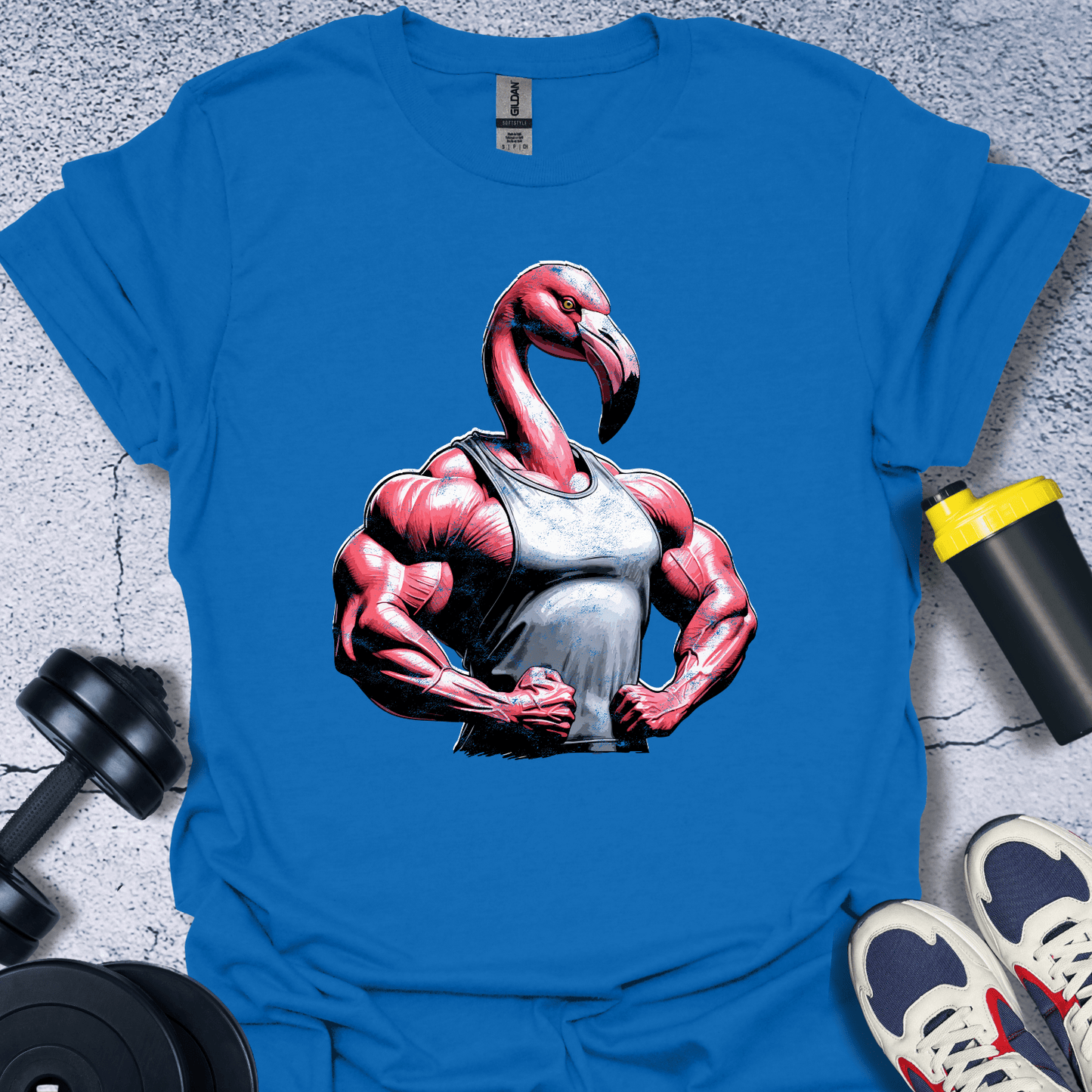 T-Shirt Royal / S Muscle Flamingo T-Shirt