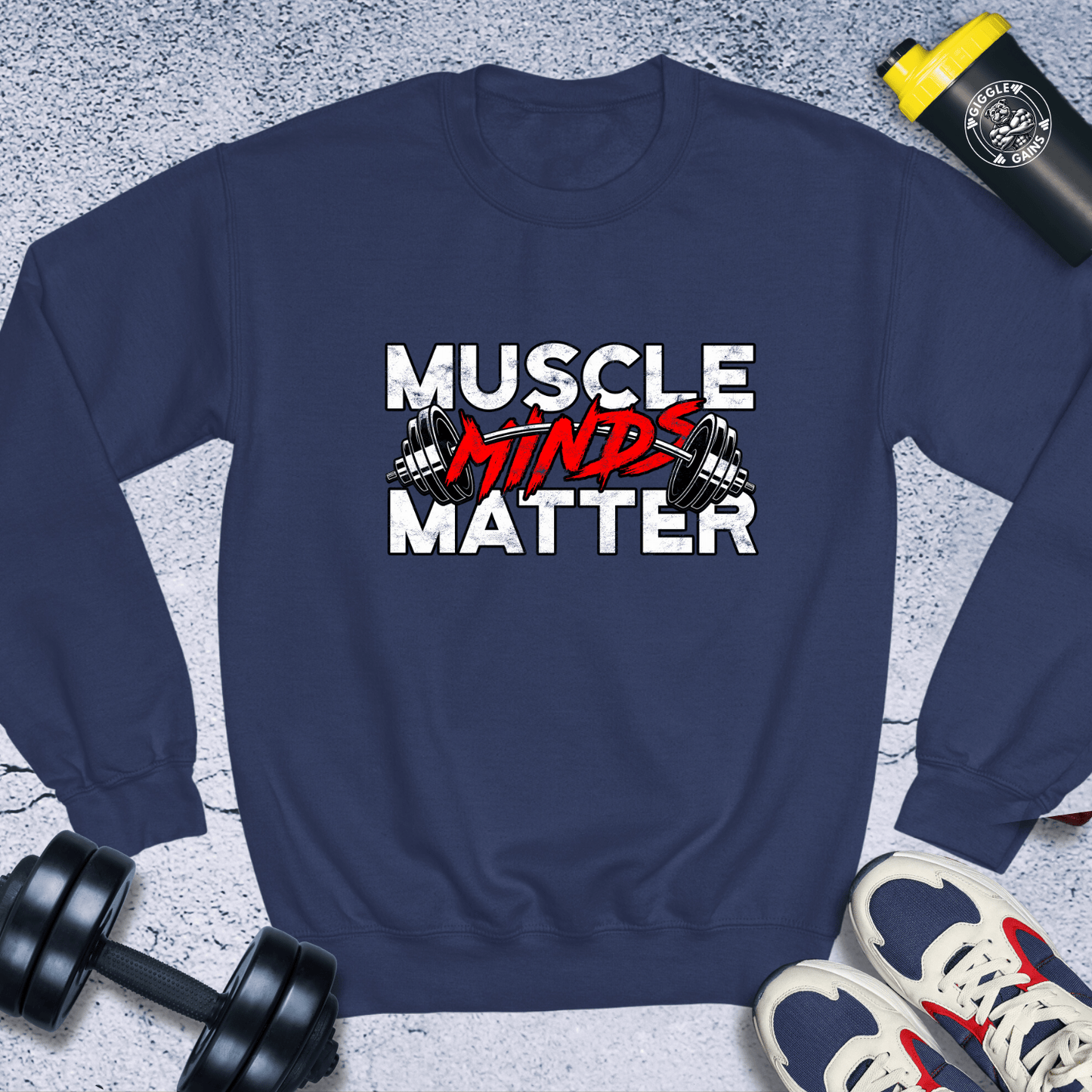 Sweatshirt Navy / S Muscle Minds Matter Crewneck