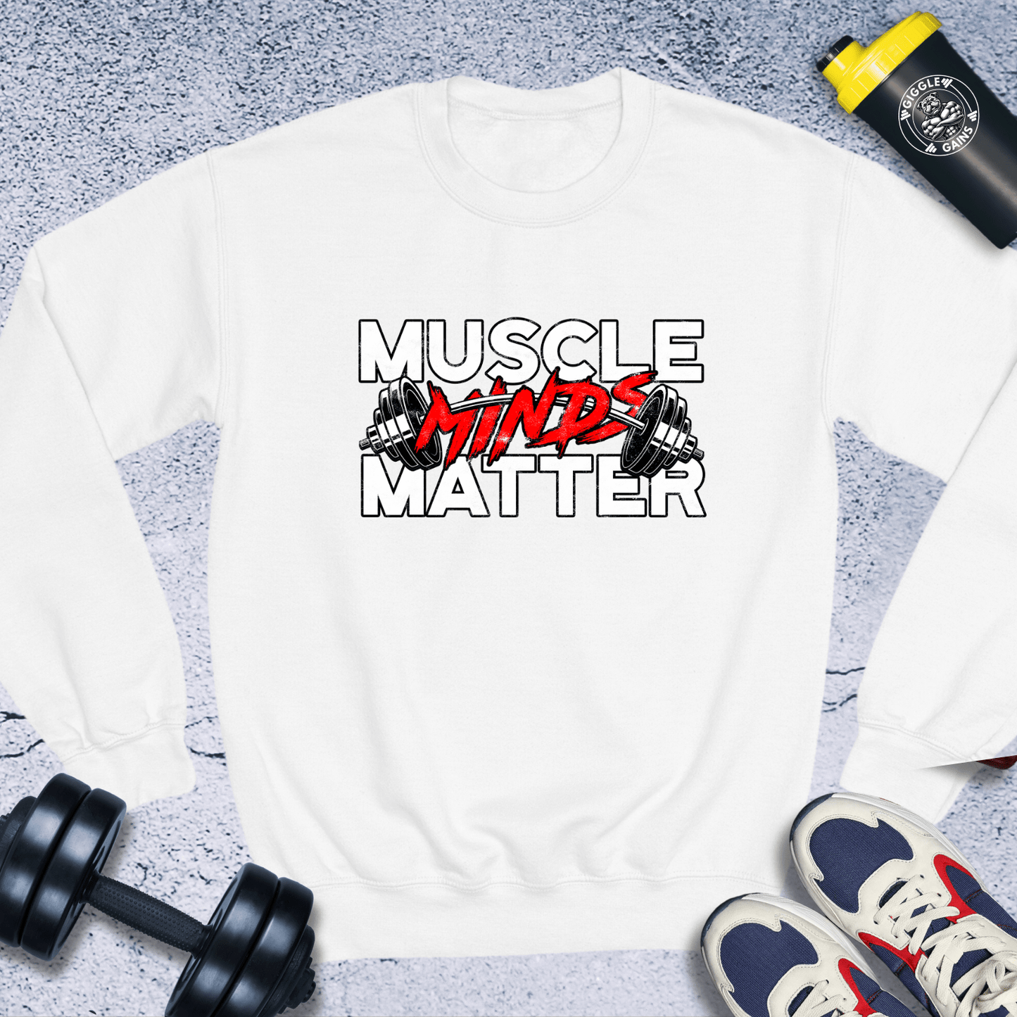 Sweatshirt White / S Muscle Minds Matter Crewneck