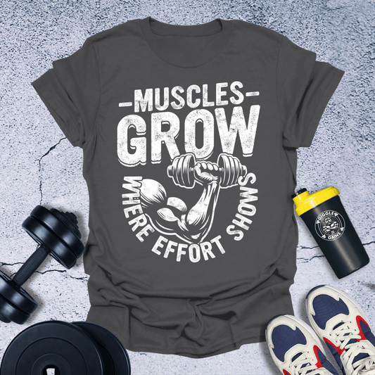 T-Shirt Charcoal / S Muscles Grow T-Shirt