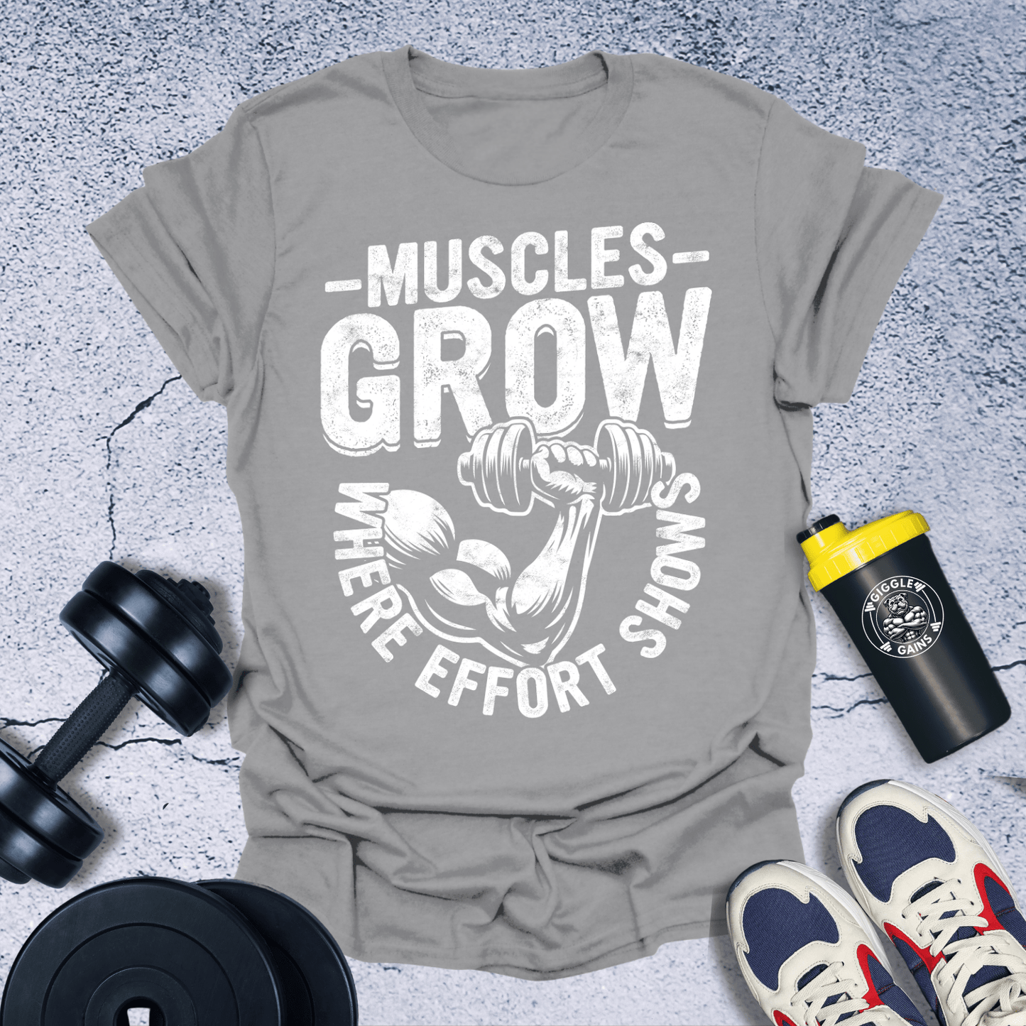 T-Shirt Sport Grey / S Muscles Grow T-Shirt