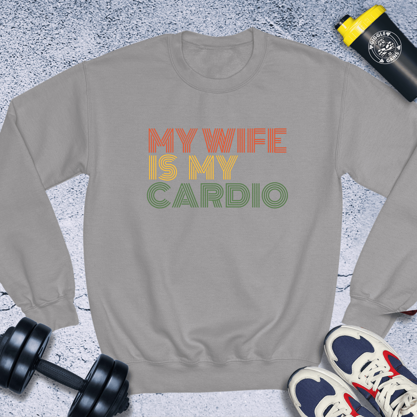 Sweatshirt Sport Grey / S My Wife Is My Cardio Crewneck