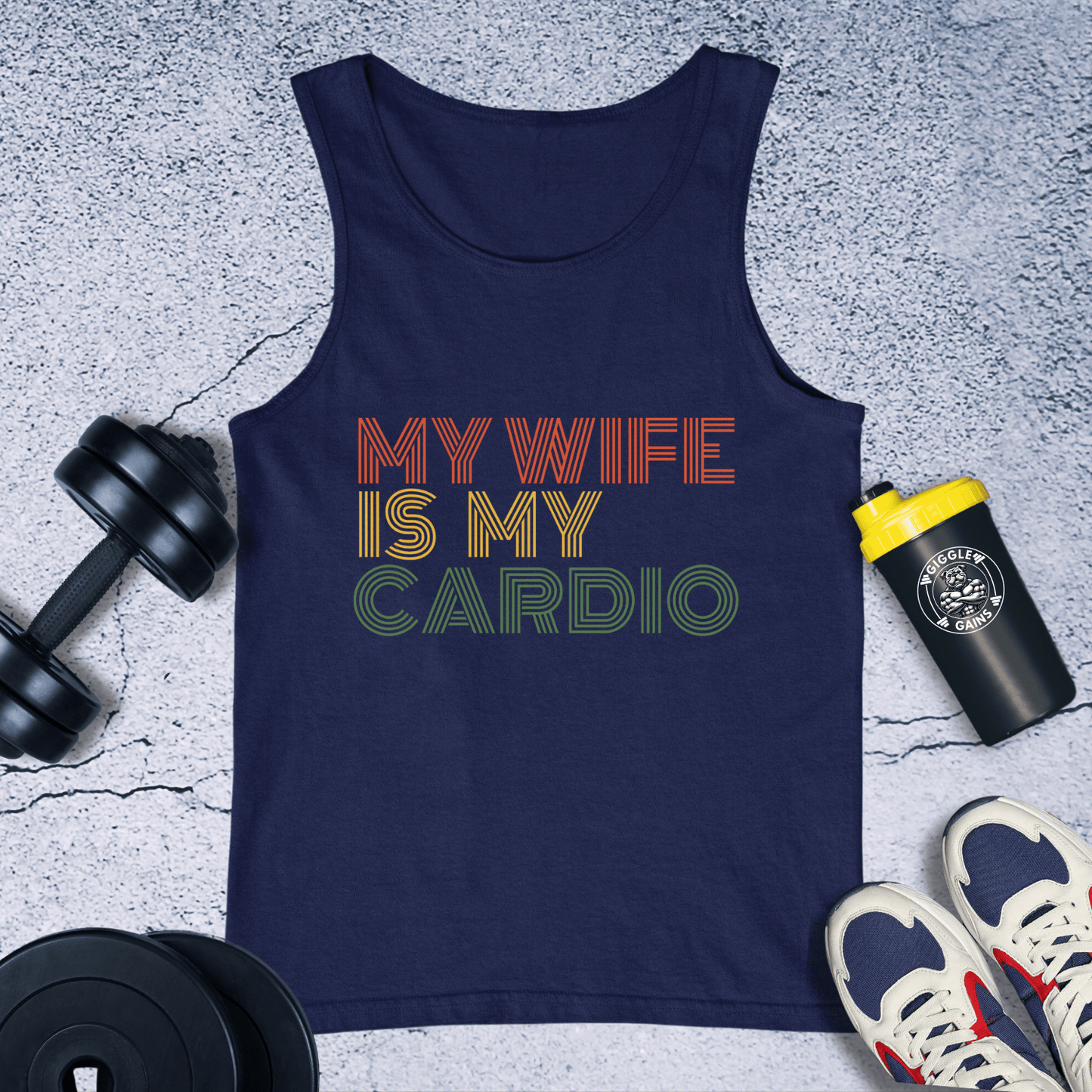 Tank Top Navy / XS My Wife Is My Cardio Tank Top