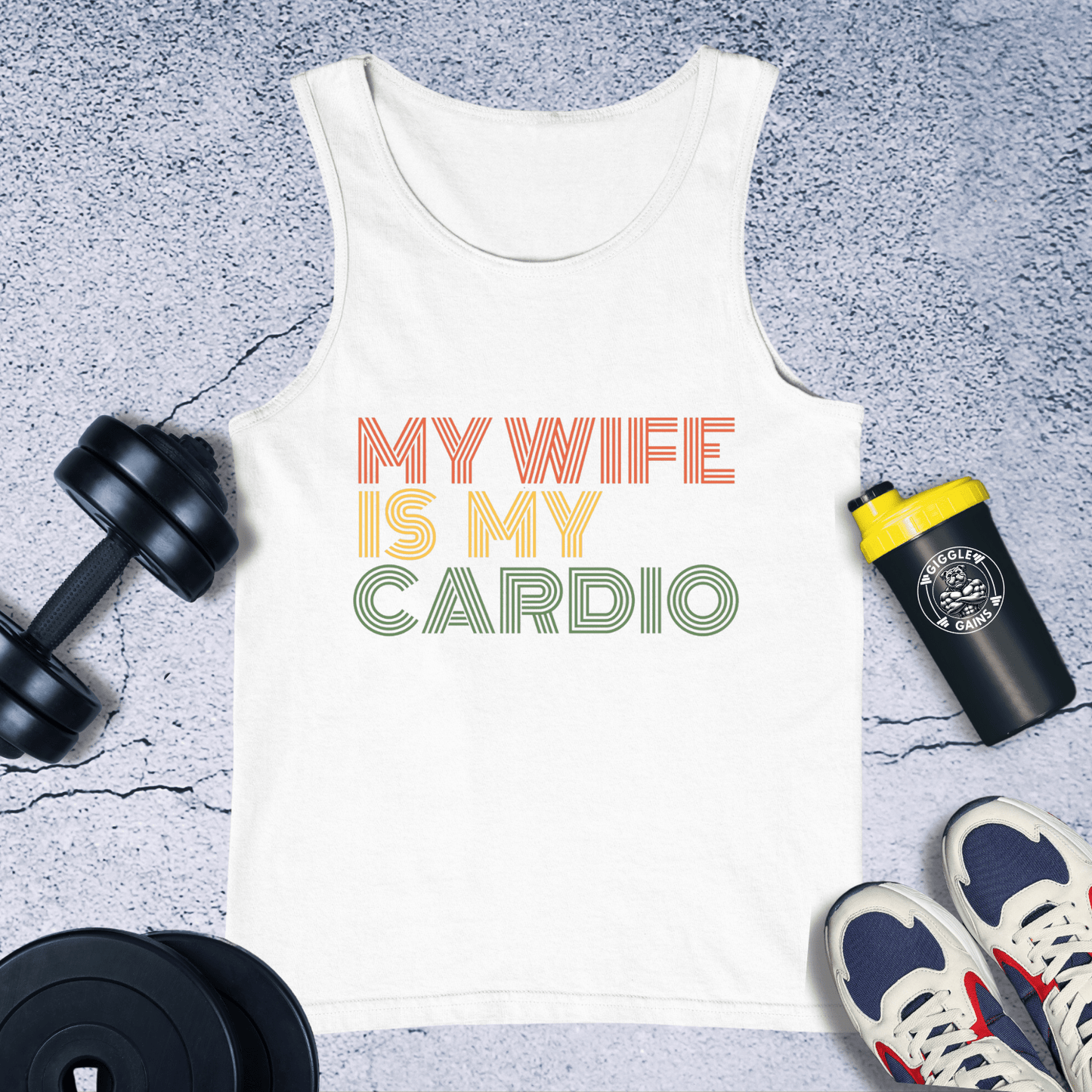 Tank Top White / XS My Wife Is My Cardio Tank Top