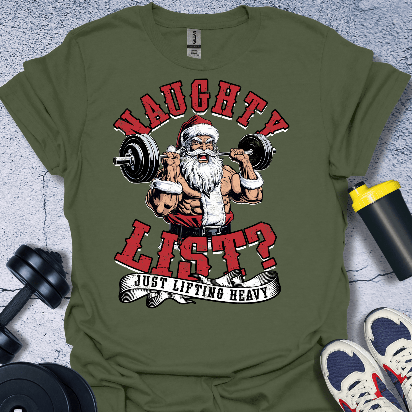 T-Shirt Military Green / S Naughty List T-Shirt