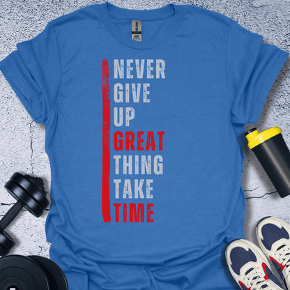 T-Shirt Heather Royal / S Never Give Up T-Shirt