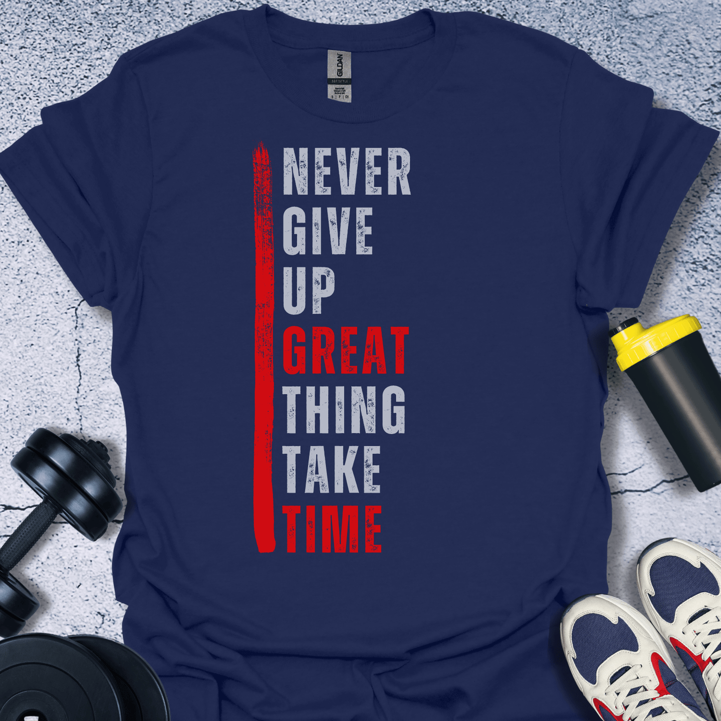 T-Shirt Navy / S Never Give Up T-Shirt