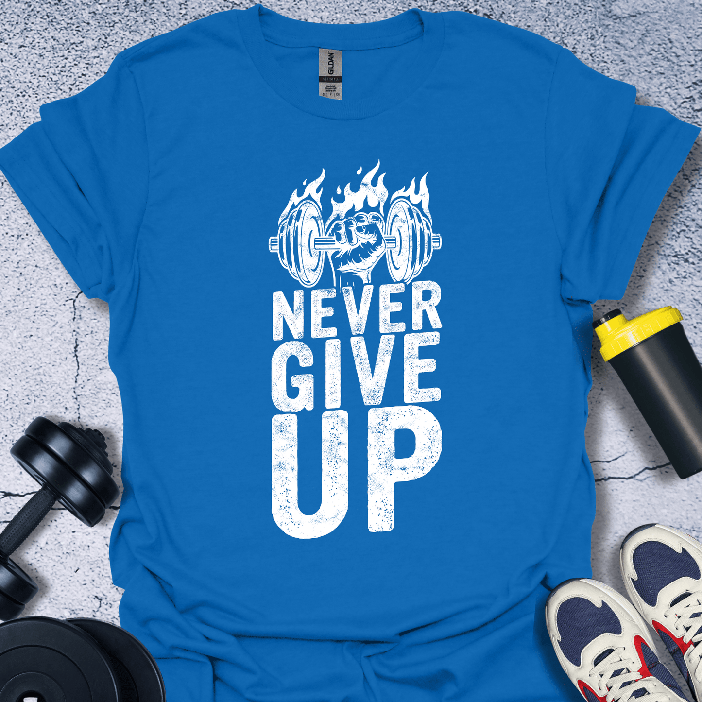 T-Shirt Royal / S Never Give Up T-Shirt