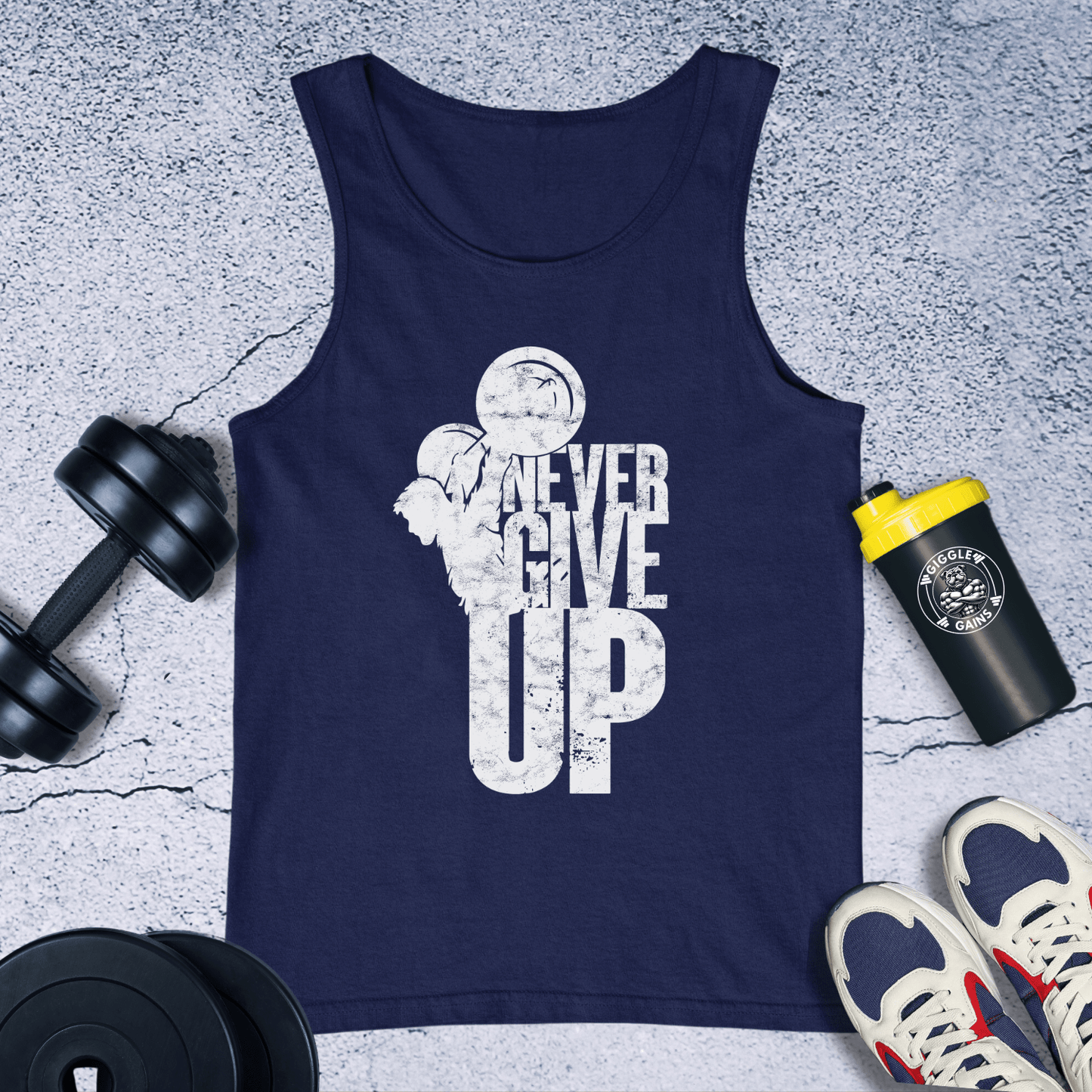 Tank Top Navy / XS Never Give Up Tank Top