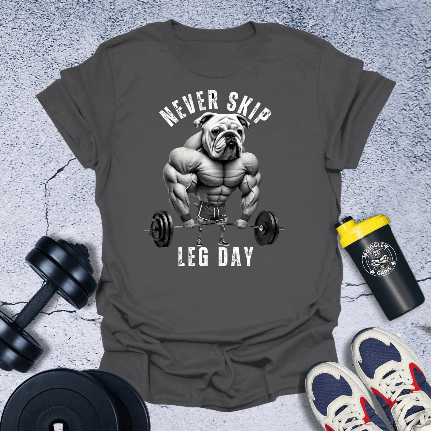 T-Shirt Dark Heather / S Never Skip Leg Day T-Shirt