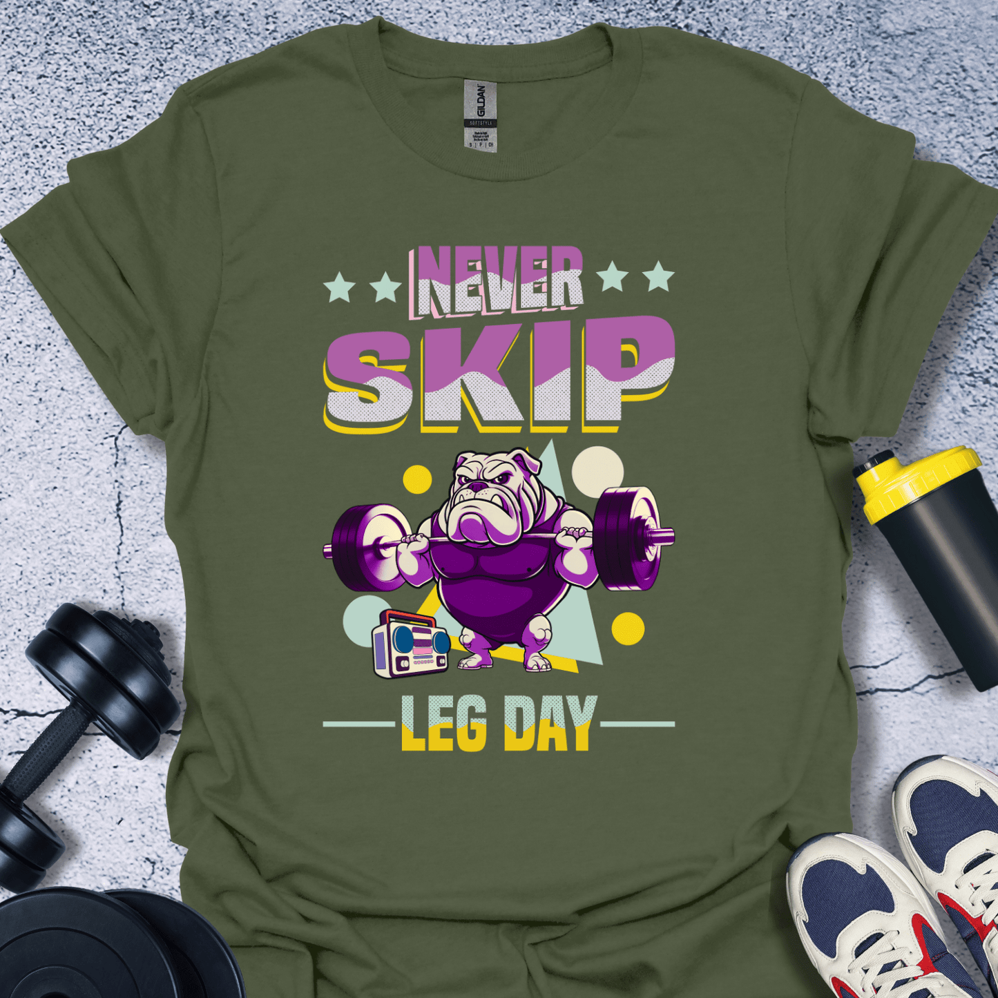 T-Shirt Military Green / S Never Skip Leg Day T-Shirt