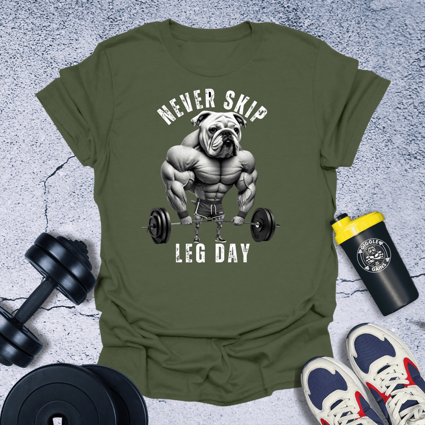 T-Shirt Military Green / S Never Skip Leg Day T-Shirt