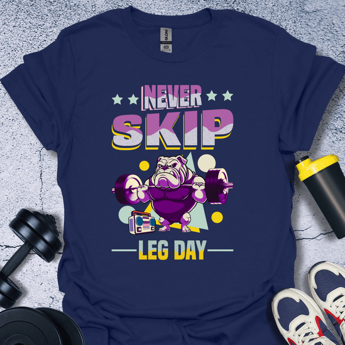 T-Shirt Navy / S Never Skip Leg Day T-Shirt