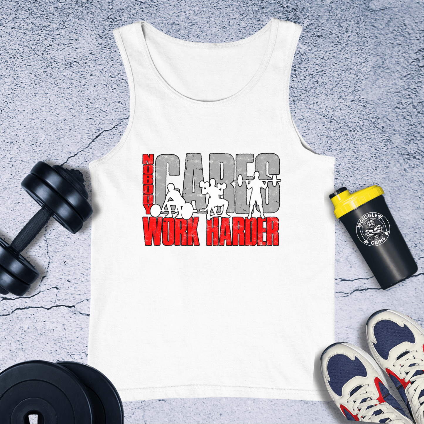 Tank Top White / XS No Body Cares Work Harder Tank Top