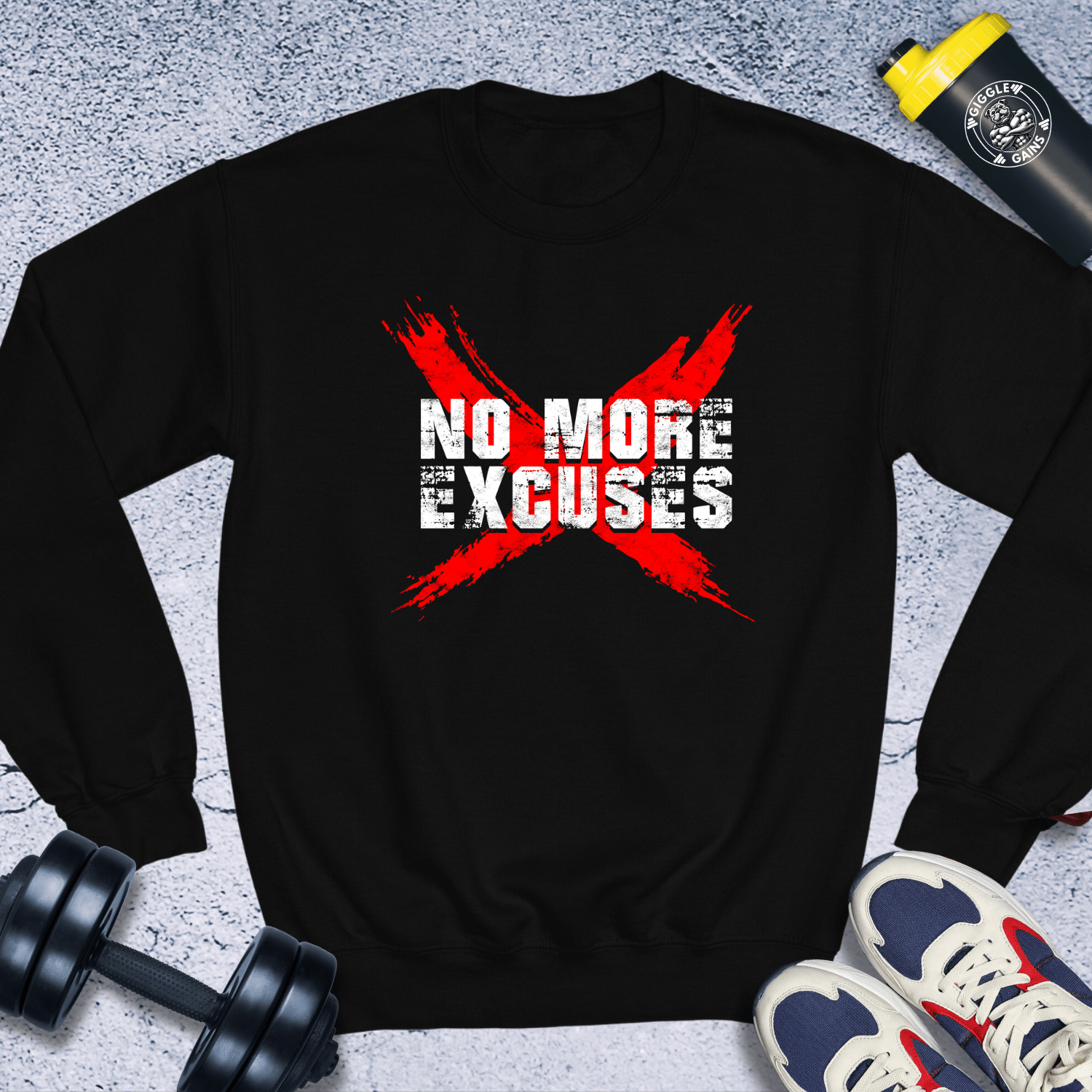 Sweatshirt Black / S No More Excuses Crewneck