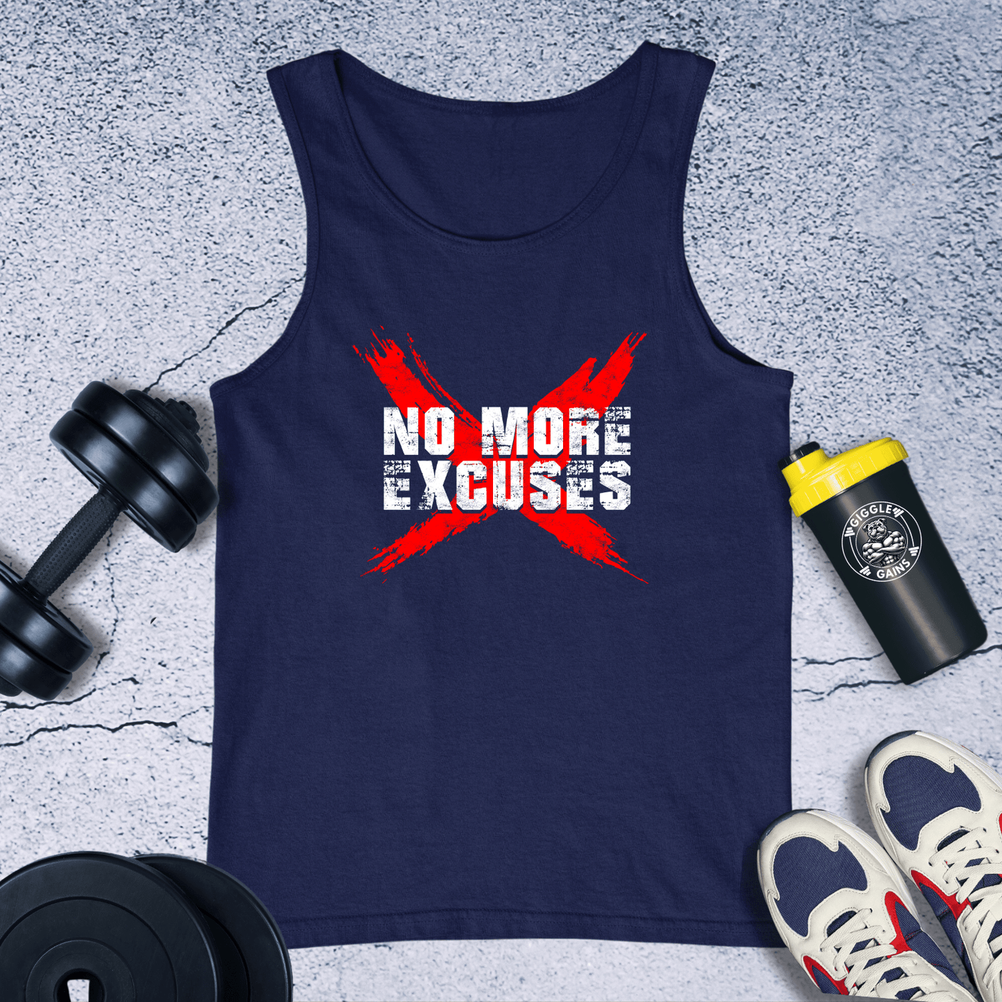 Tank Top Navy / XS No More Excuses Tank Top